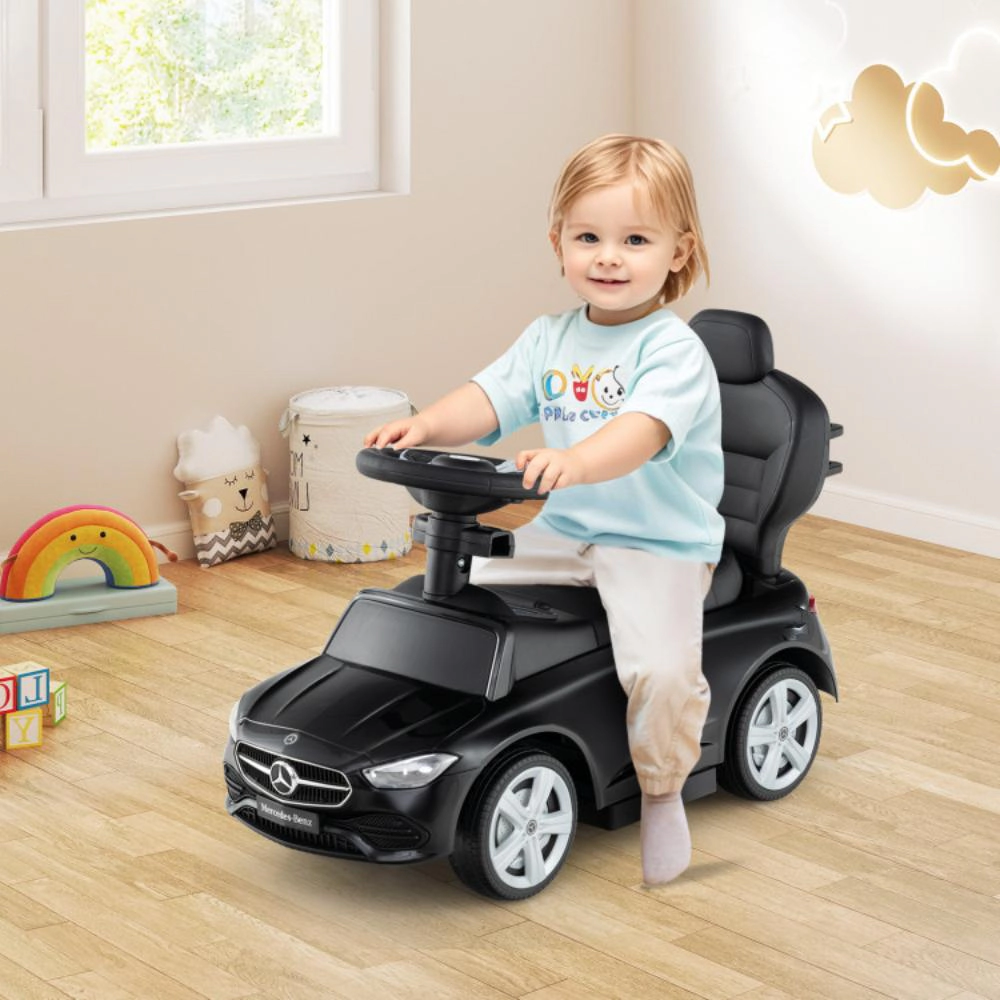 Hivvago 3-in-1 Ride on Push Car Mercedes-Benz Licensed Sliding with Canopy