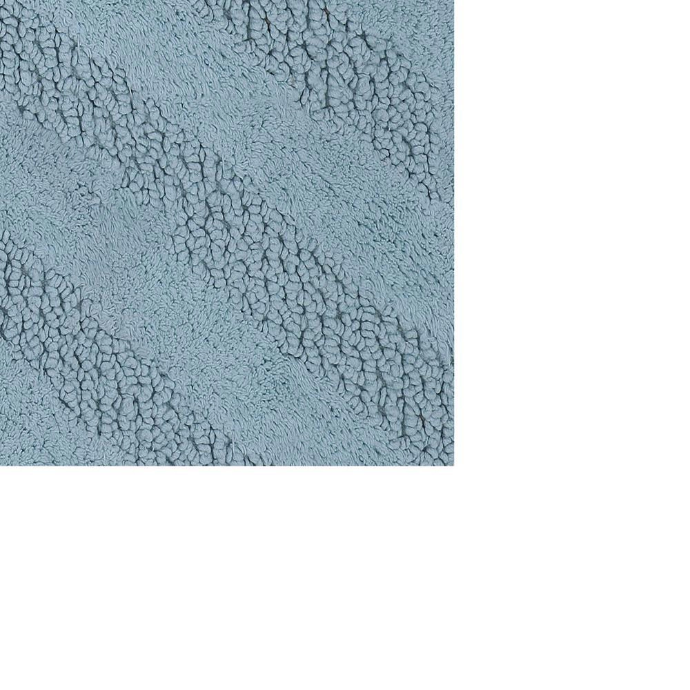 Perthshire Platinum Collection 100% Cotton Stripe Honeycomb Sculptu Bath Rug