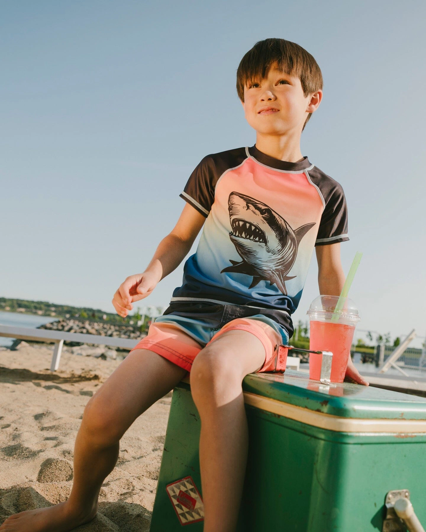 Deux par Deux Boys Swim Trunks and Gradient