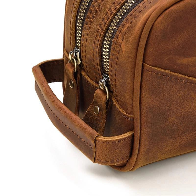 Steel Horse Leather Unisex The Nomad Toiletry Bag | Leather Travel Toiletry Bag