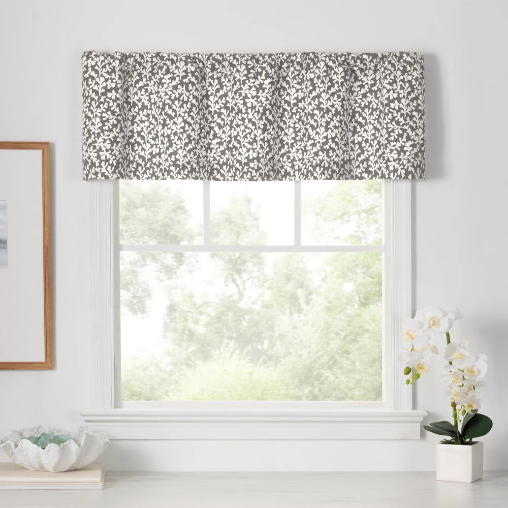 Ellis Curtain Sea Tumble 3" Rod Pocket 100% Cotton Machine Wash and Dry Tailored Valance 50" x 16" Grey