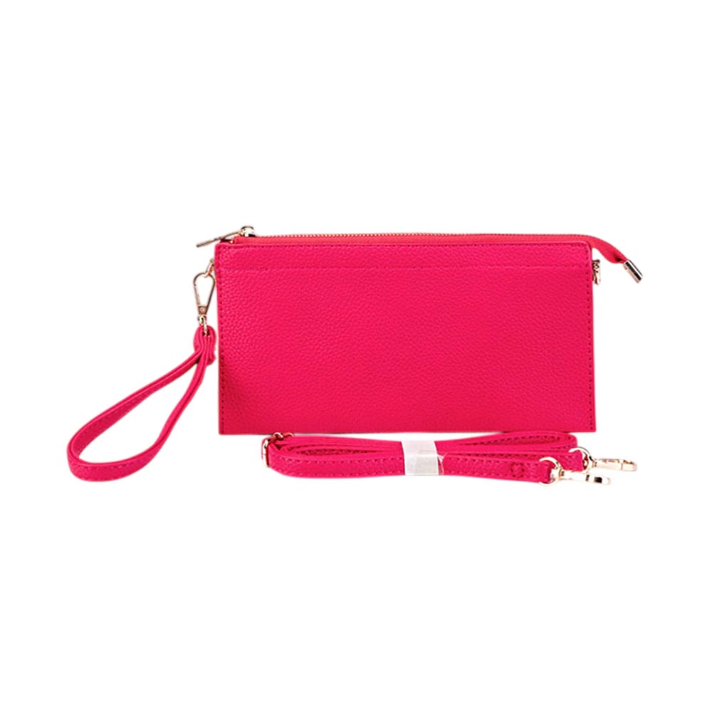 Fashnzfab Faux Leather Slim Wallet Crossbody Bag