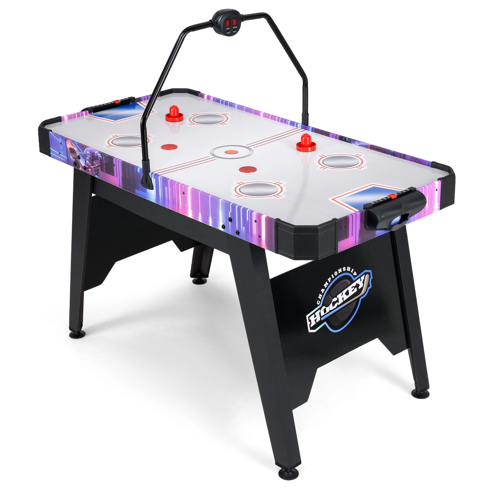 SUGIFT 56-in Air Hockey Table with LED Digital Scoreboard 12V Motor Puck Dispensers and Adjustable Foot Pads