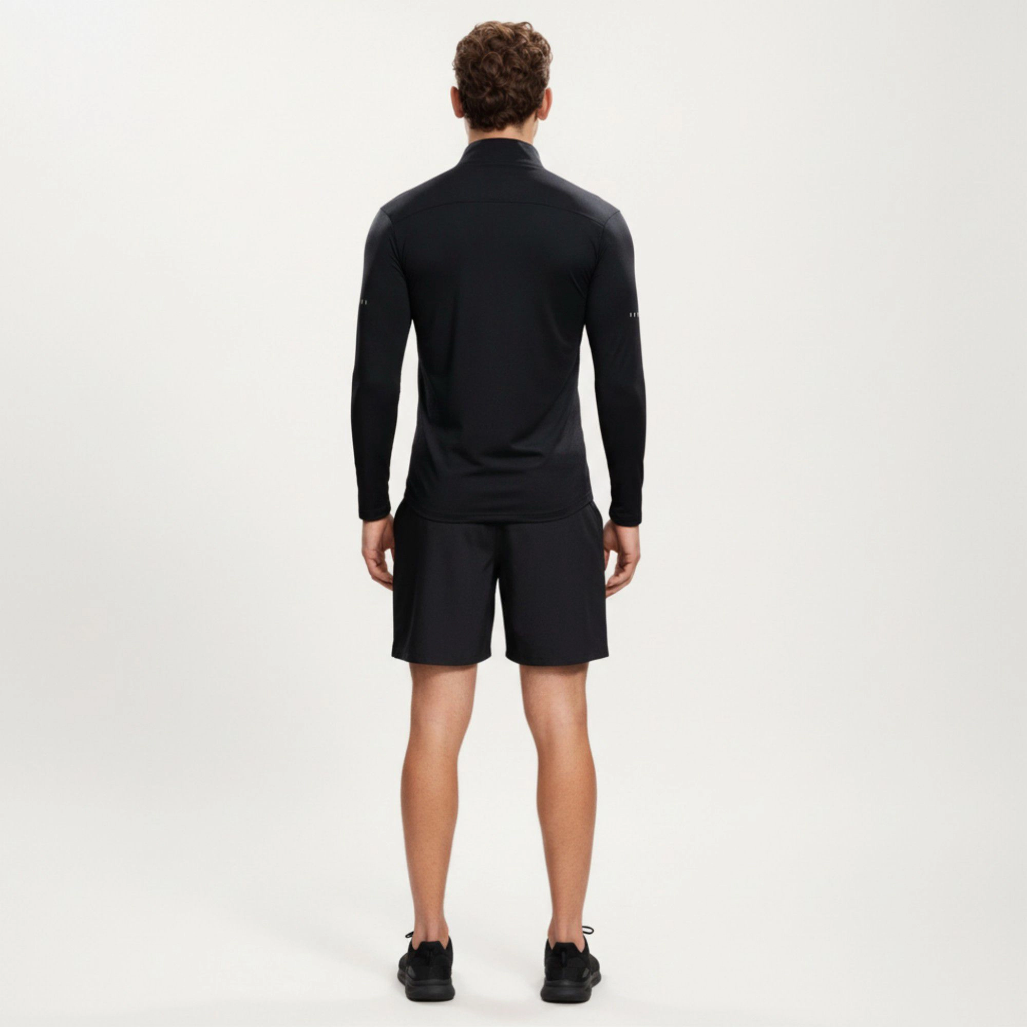 Anna-Kaci Men's Long Sleeve Half-Zip Performance Top with Mock Neck and Stretch Compression Fit