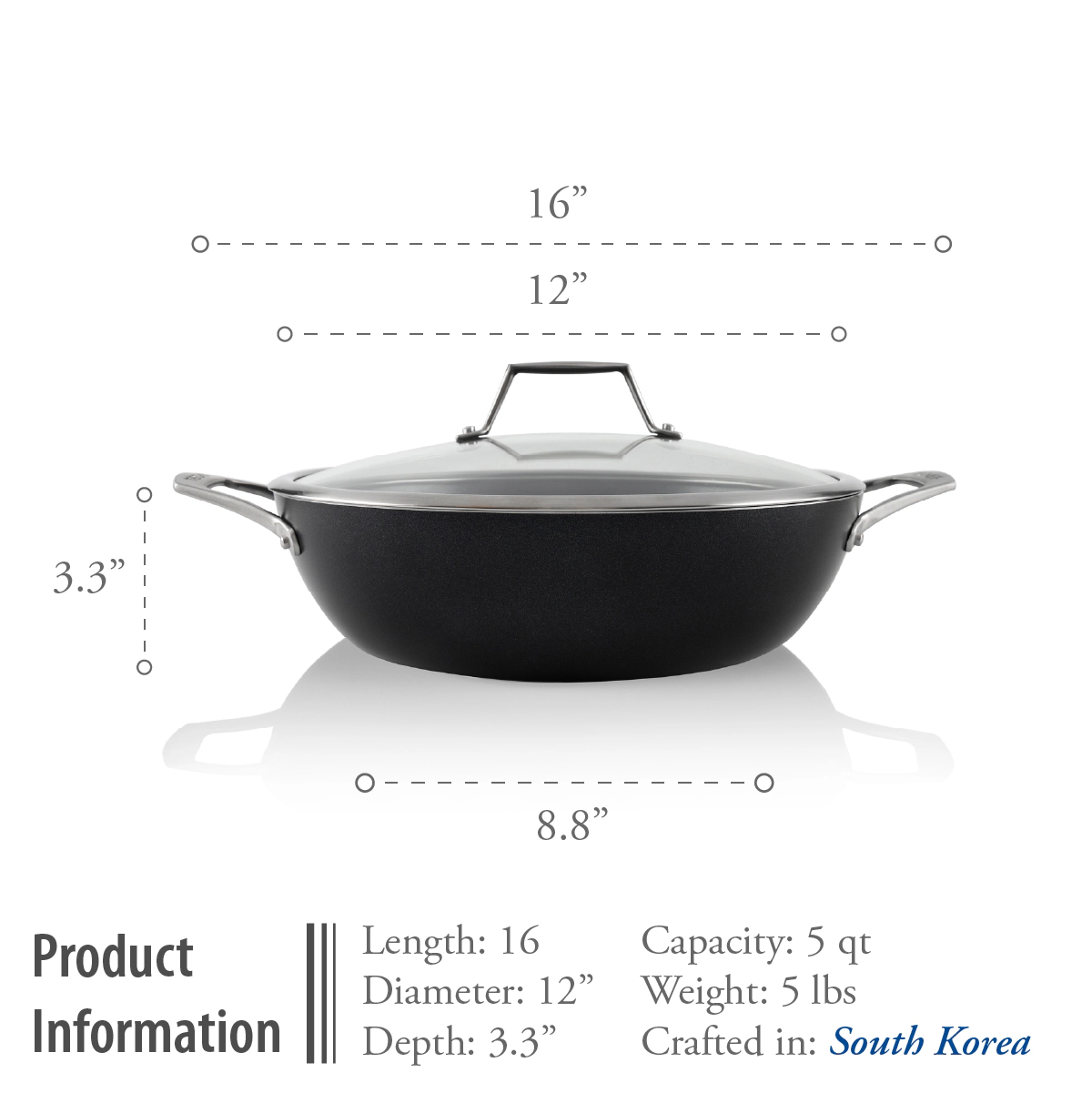 TECHEF Onyx - 5 Quart Nonstick Chef Pan