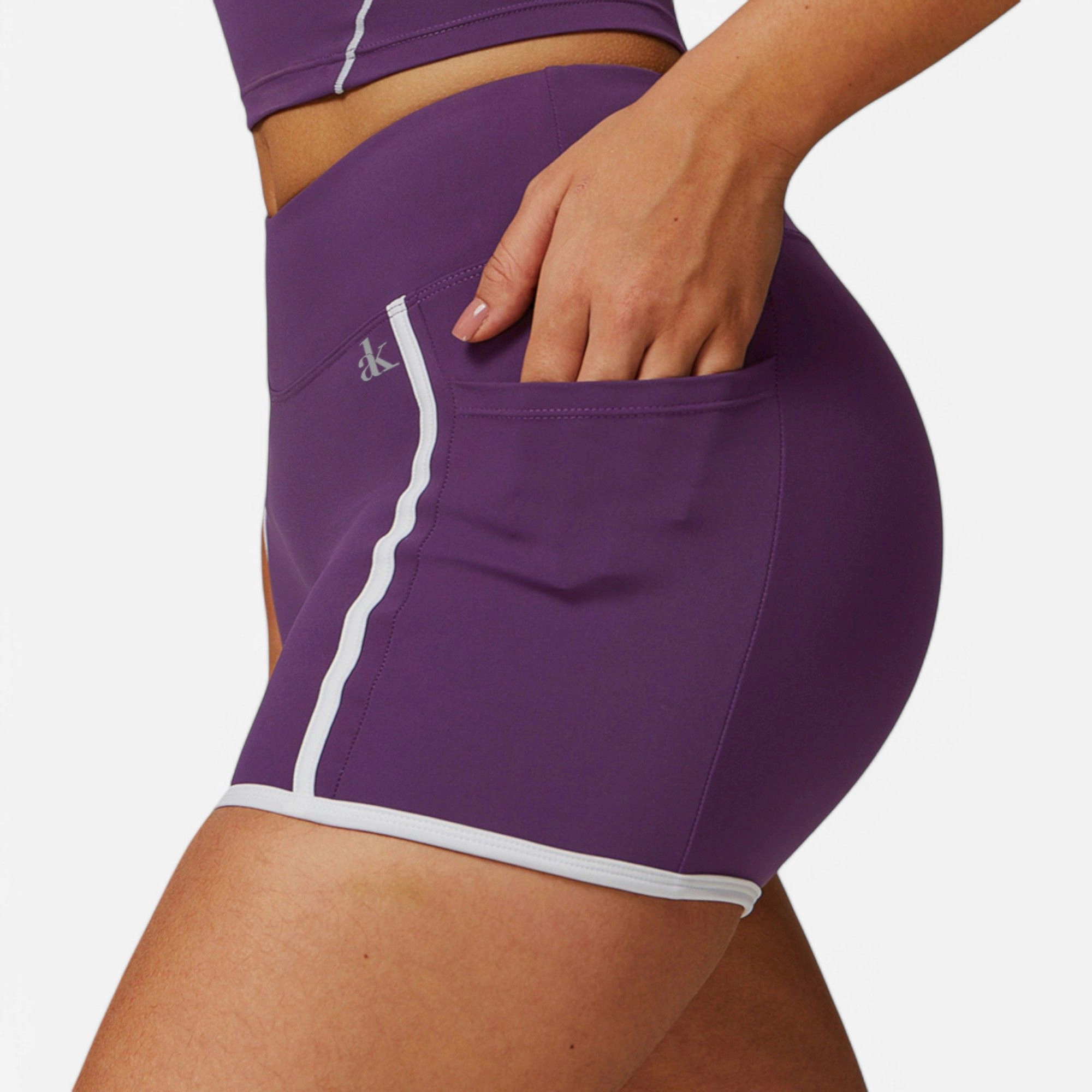 Anna-Kaci Women's High Waist Biker Shorts with Contrast Piping and Seamless Stretch Fabric