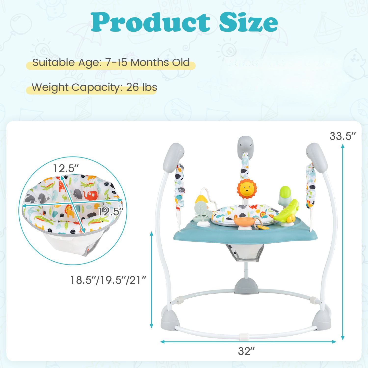 SlickBlue Kids Activity Center with 360° Rotating Seat