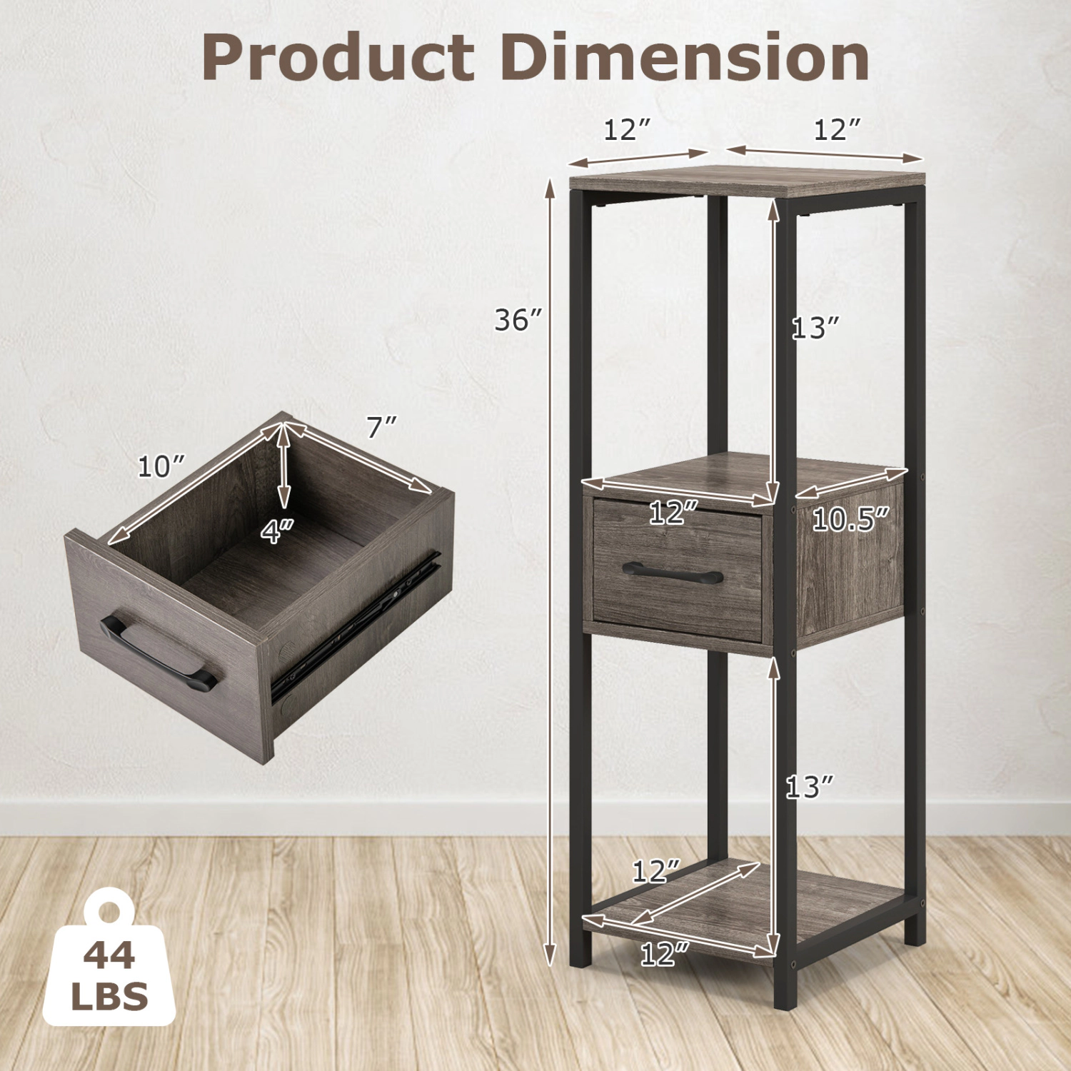 Slickblue 2 Pack Tall Metal Plant Stand with Drawer Indoor Outdoor Display Rack