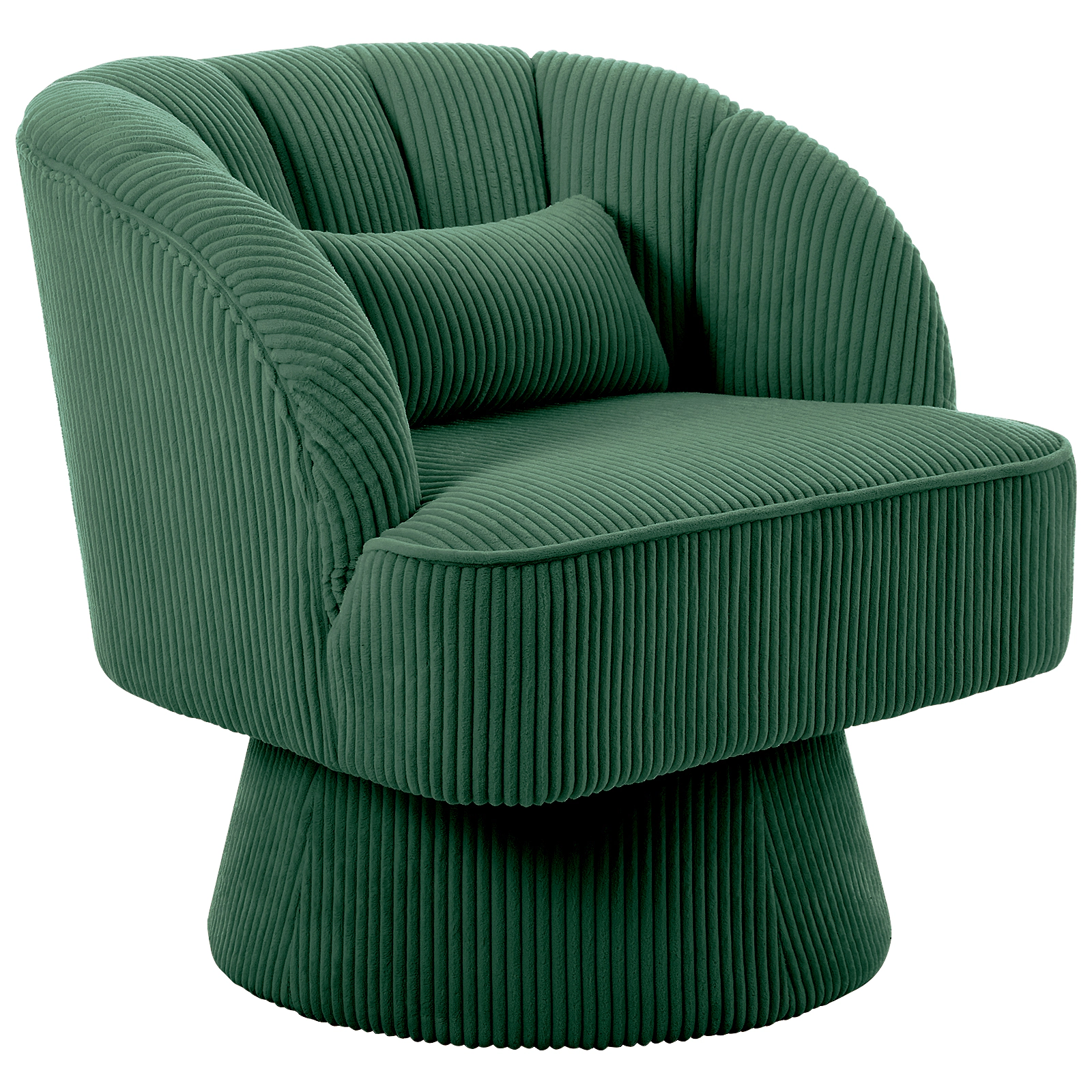 BebreezChic Beige Fleece 360 Swivel Barrel Accent Chair Round Upholstered Lounge Armchair for Living Room