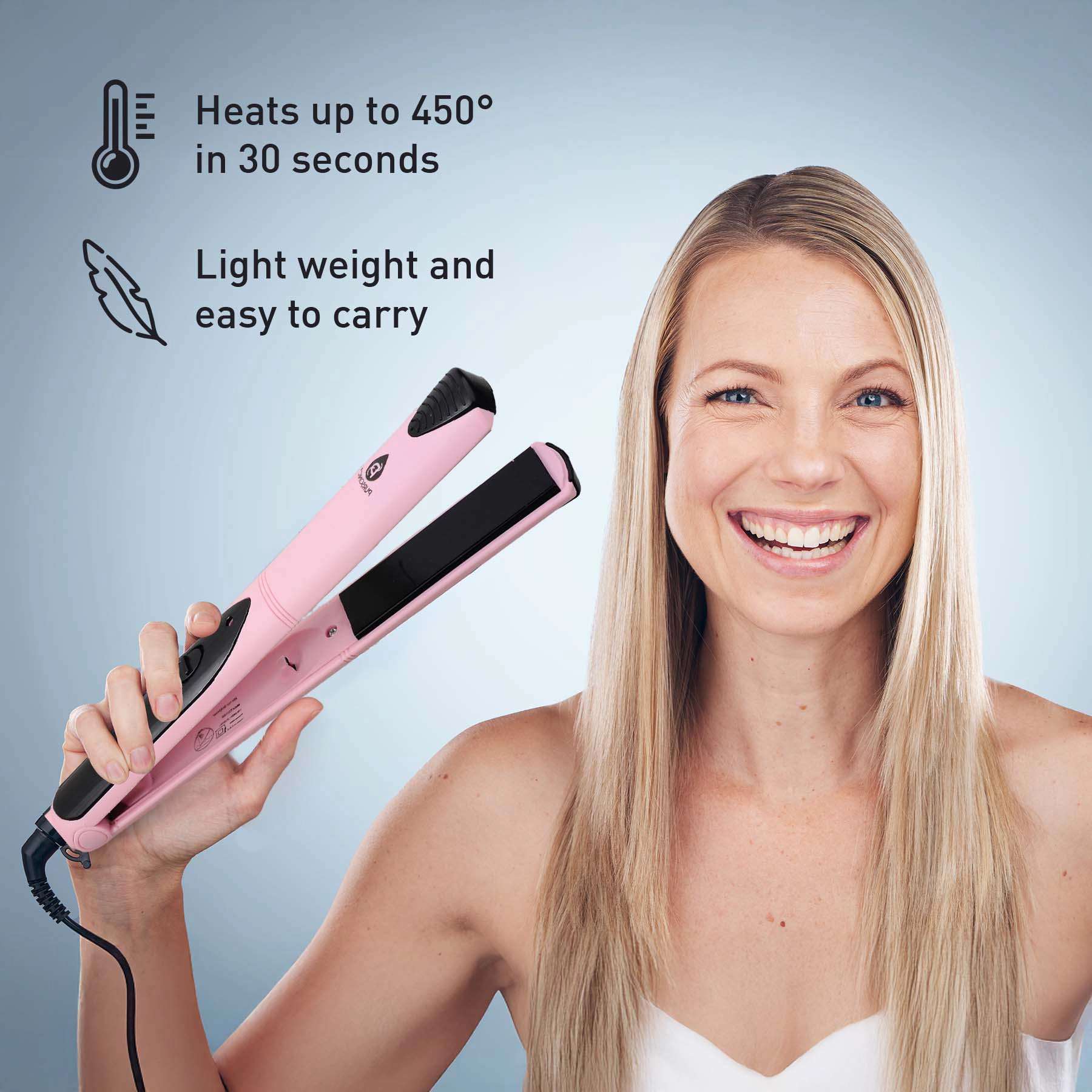 Pursonic Women’s Professional Salon Quality Flat Iron Hair Straightener with Free Travel