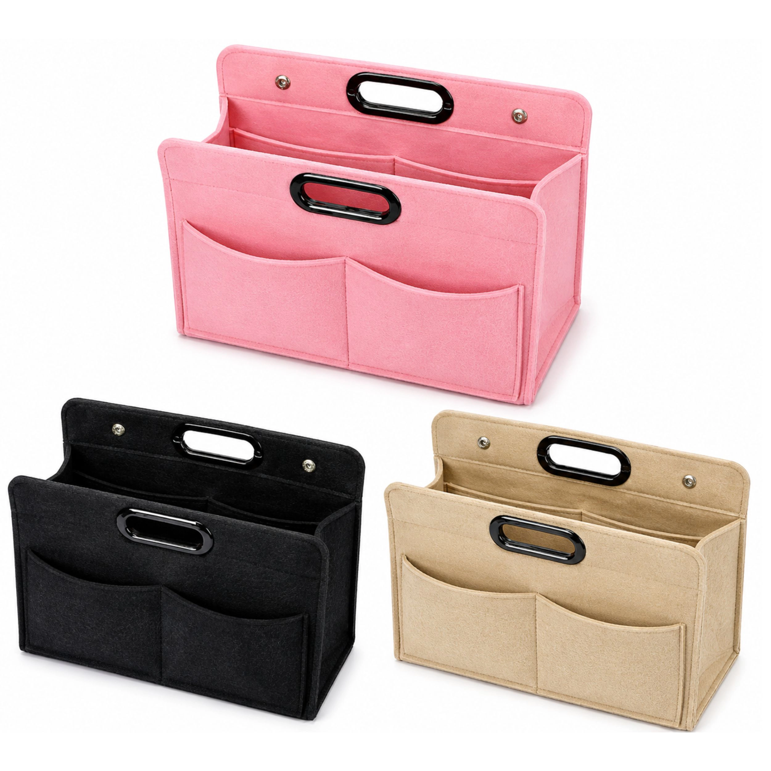Home Collection Felt Handbag Organizer Insert Multi Pocket Purse Shaper Divider
