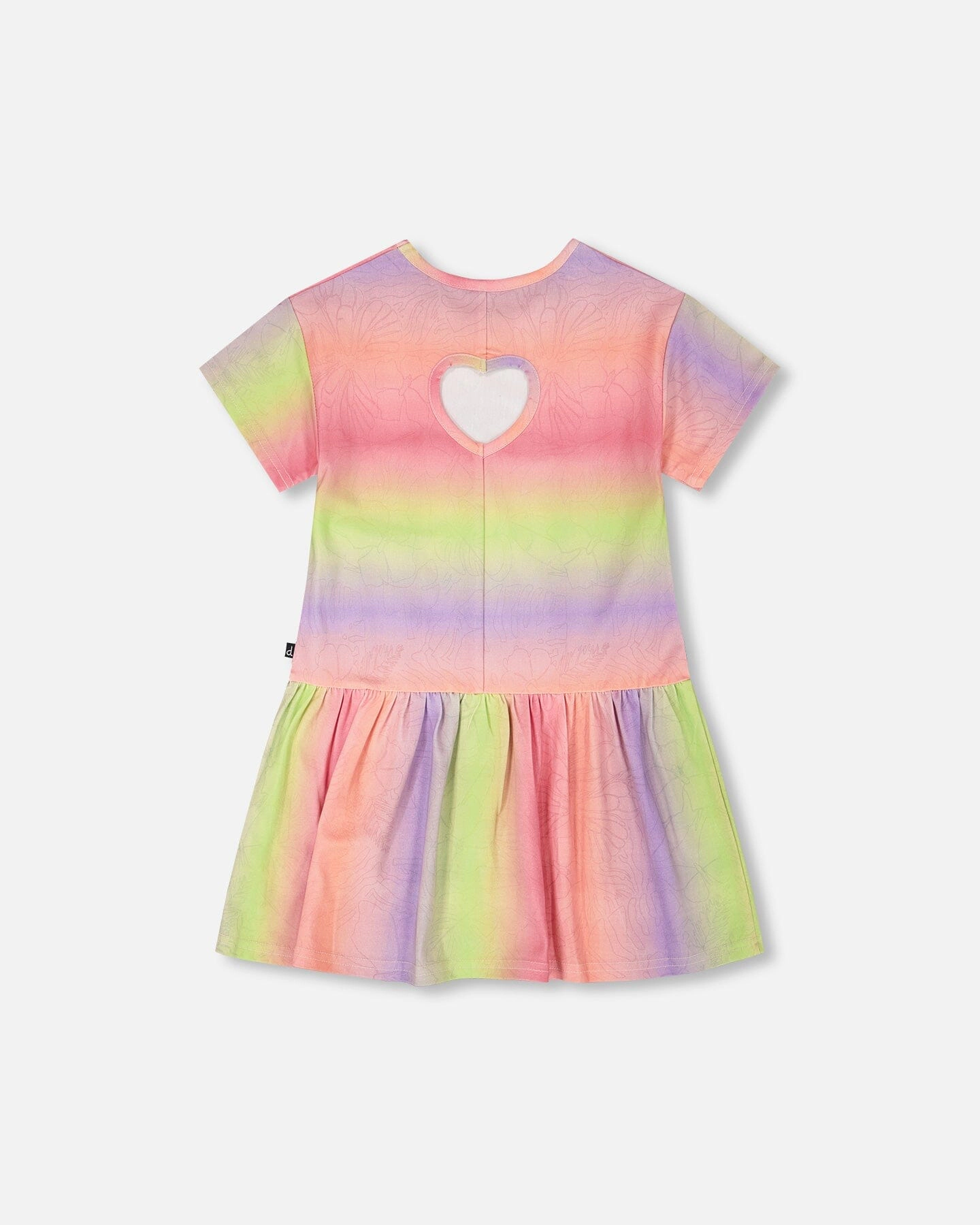 Deux par Girls Printed Jersey Dress with Heart Back Cut Out