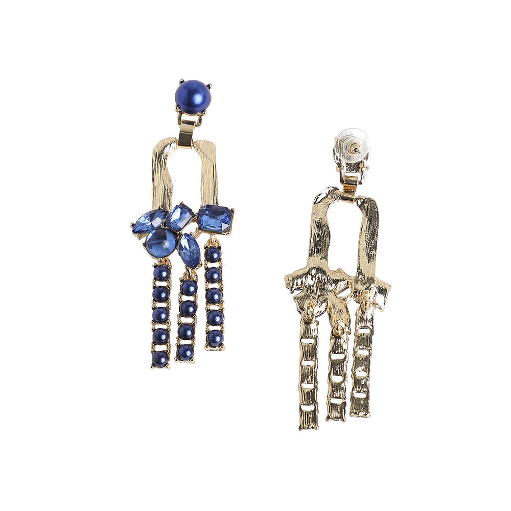SOHI Women's Sapphire Blue Party Drop Earrings