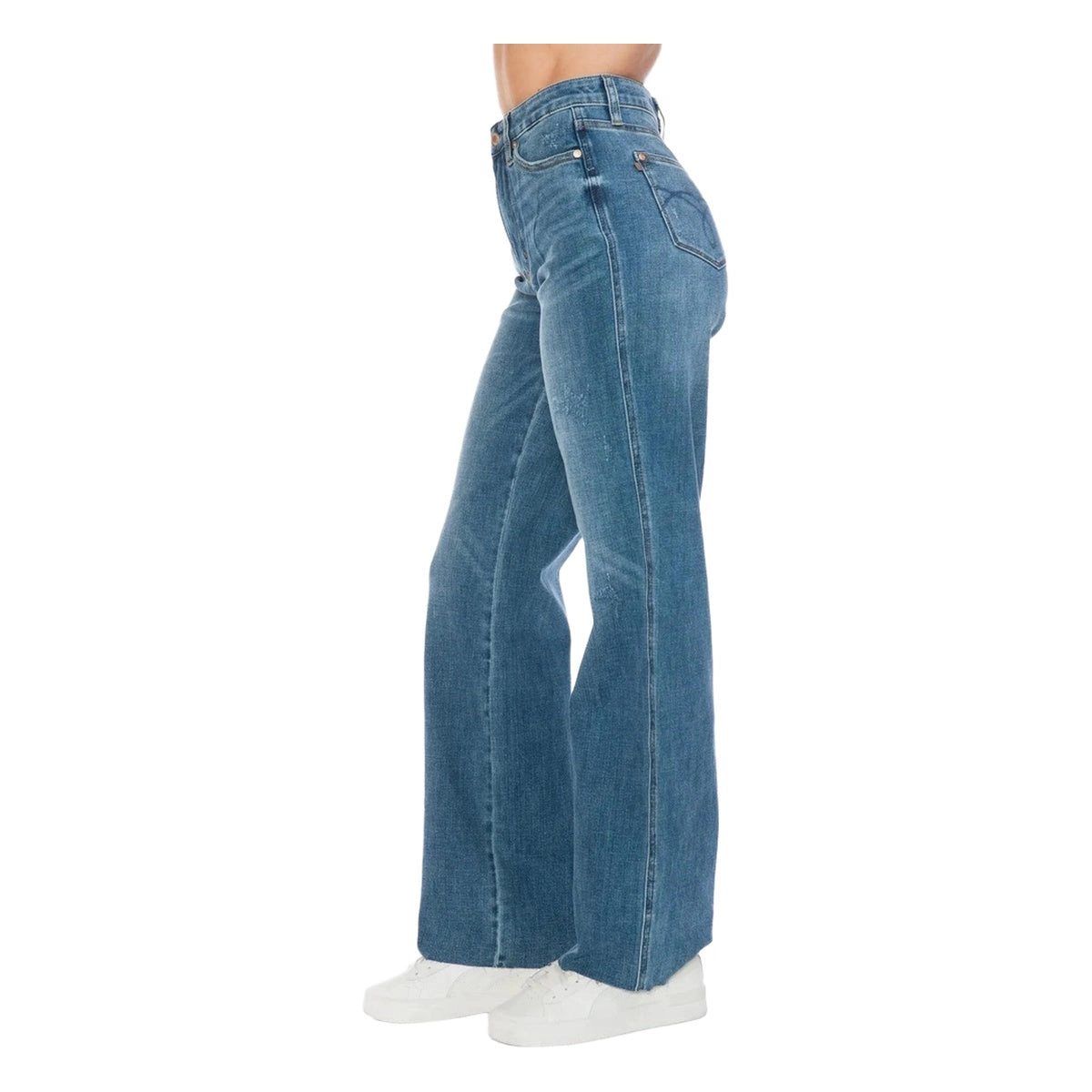 Judy Blue Full Tummy Control Cut Raw Hem Straight Jeans