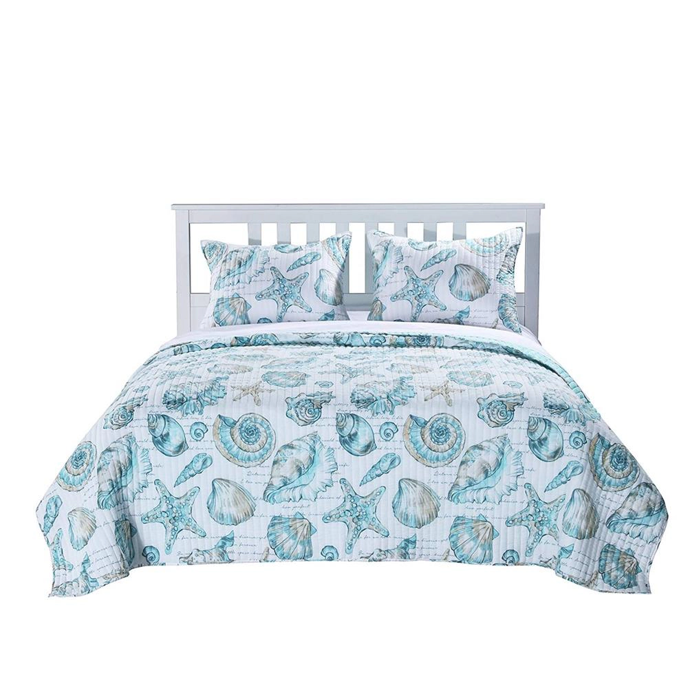 Barefoot Bungalow Oversized 100% Microfiber Polyester Cruz Reversible Quilt And Pillow Sham Set - King 105x95", Multi