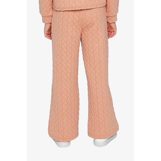 Deux par Deux Girls Quilted Diamond Jacquard Wide Leg Pants