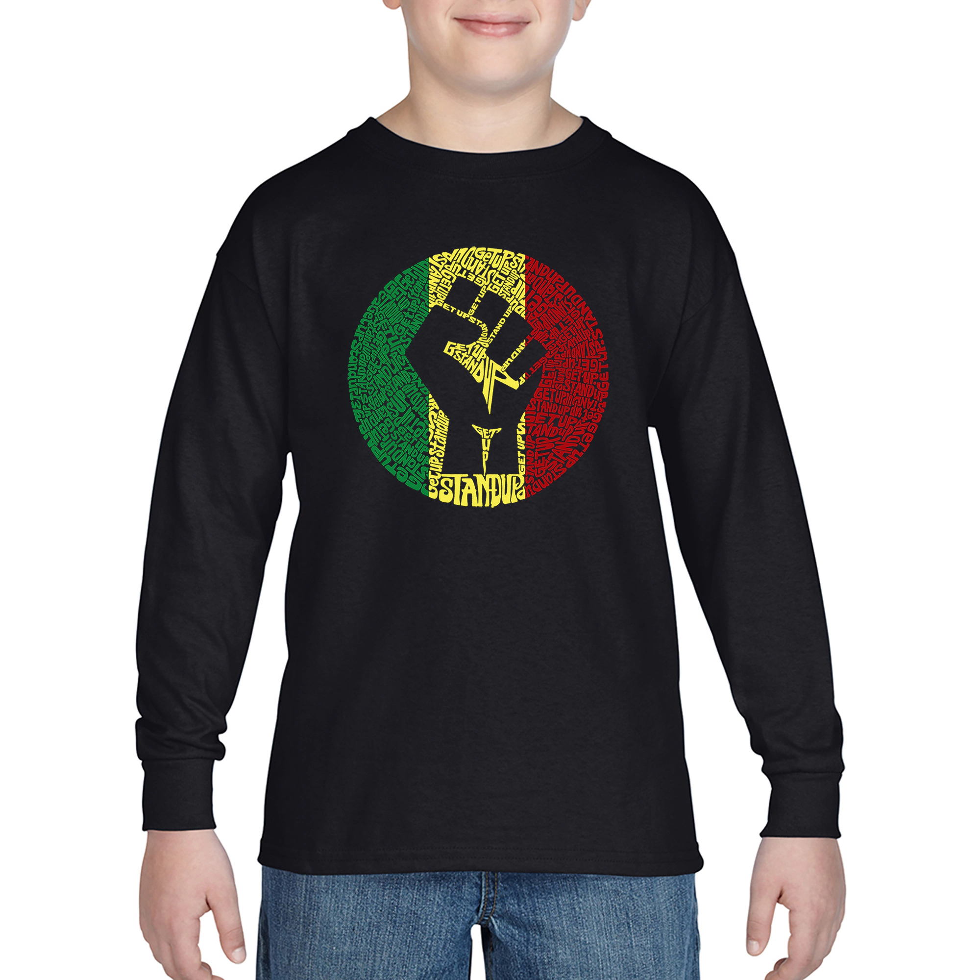 LA Pop Art Boys Long Sleeve T-Shirt -  Get Up Stand