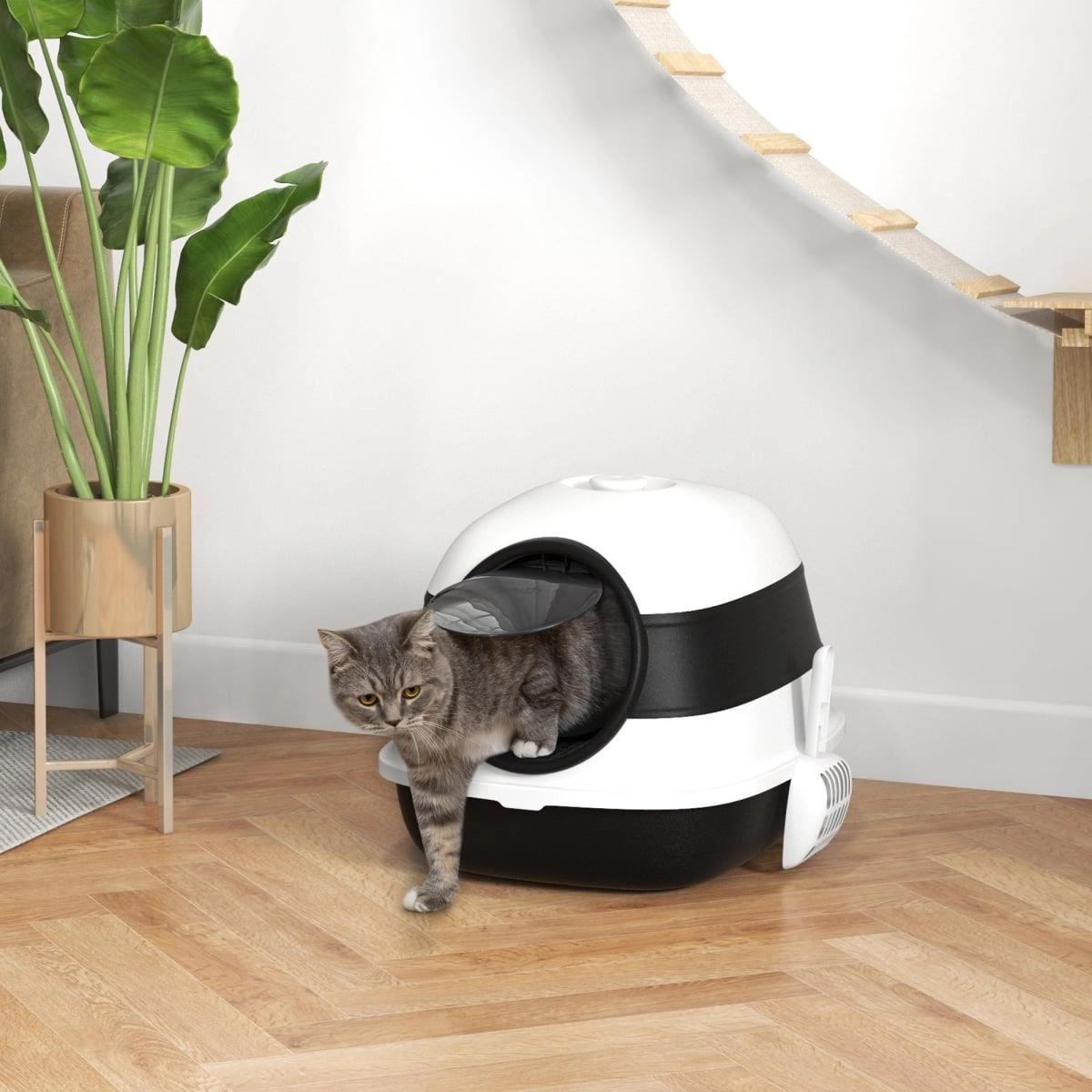 212 Main Paw Hut Cat Litter Box with Lid