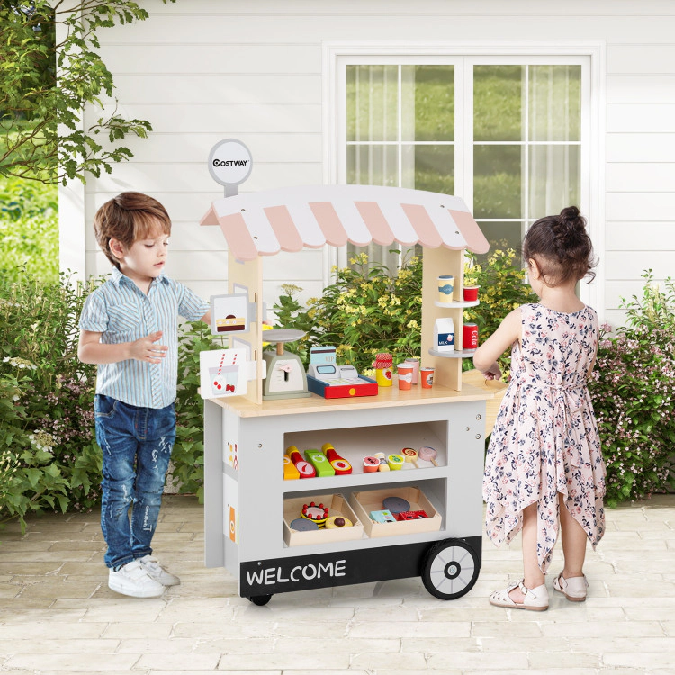 Hivvago Toy Cart Play Set with POS Machine and Lovely Scale