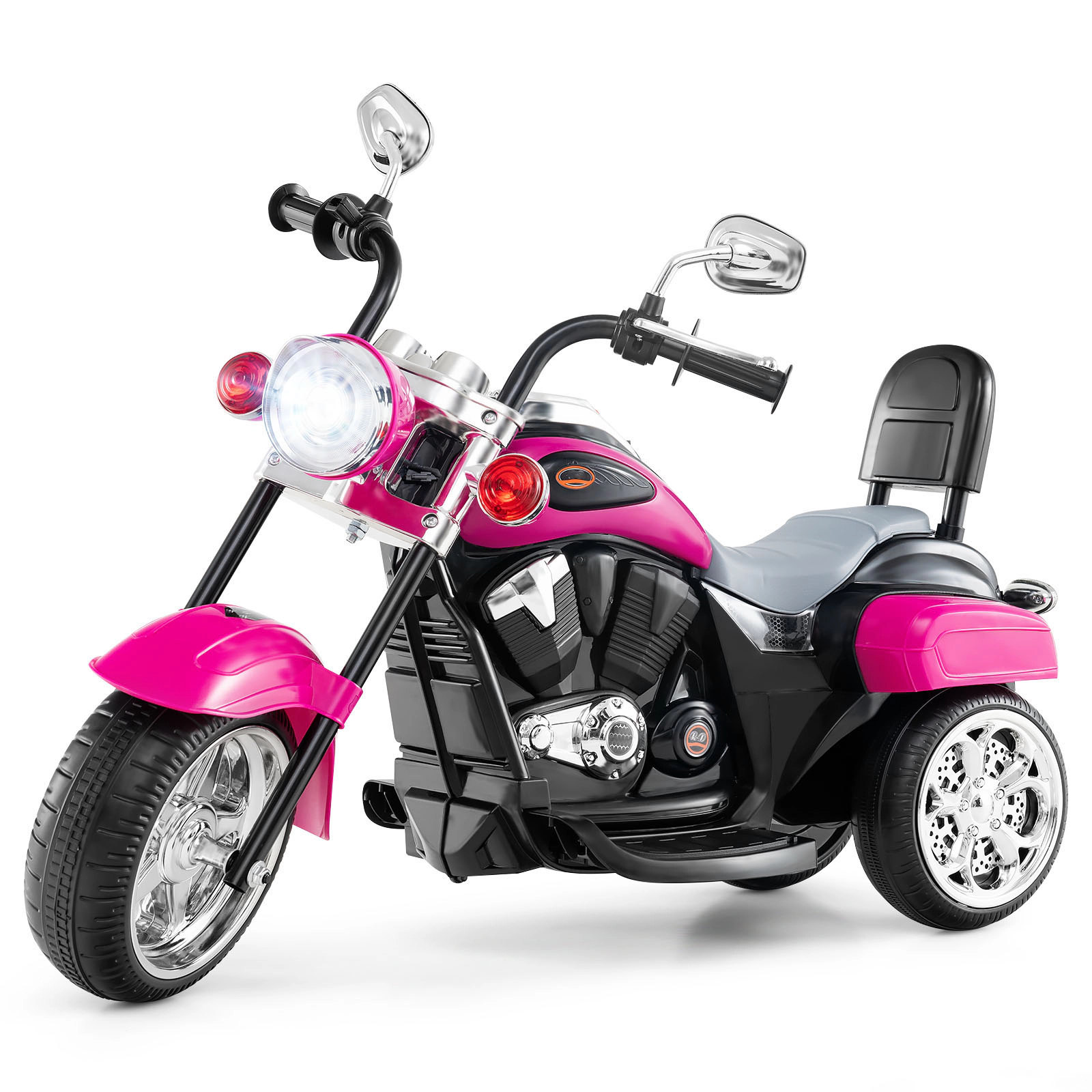 SUGIFT 6V Powered Toddler 3-Wheel Motorbike Ride On Toy with Horn and Headlight 66-lb Capacity Ages 3+ Hot Pink