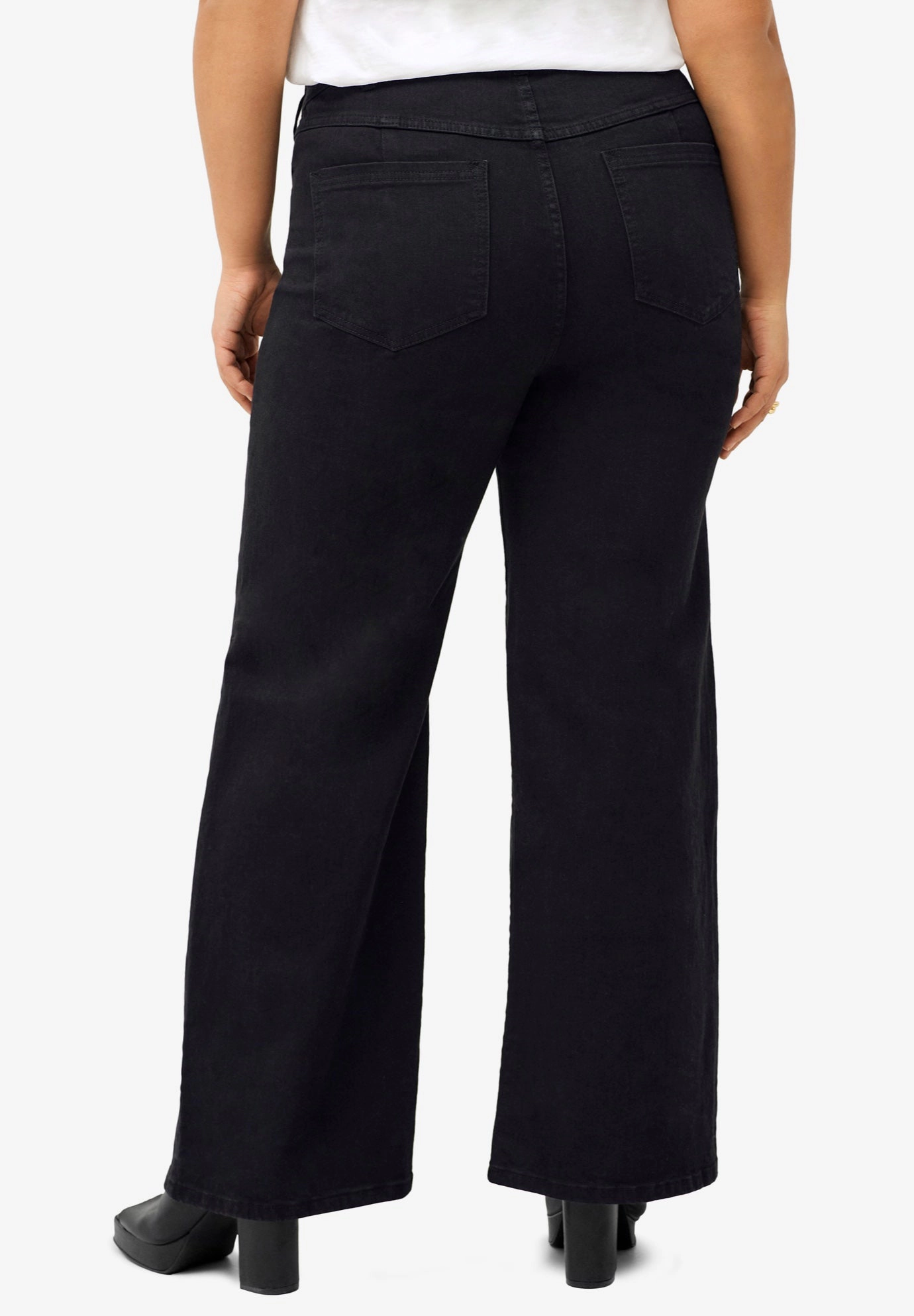 Ellos Plus Stretch High-waist Wide Leg Jeans