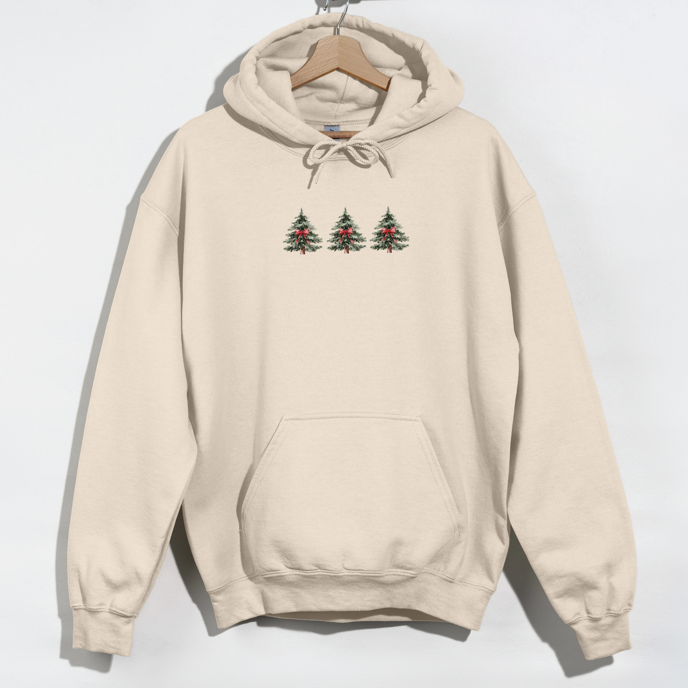 Simply Sage Market - Women's Graphic Hoodie Coquette Christmas Trees