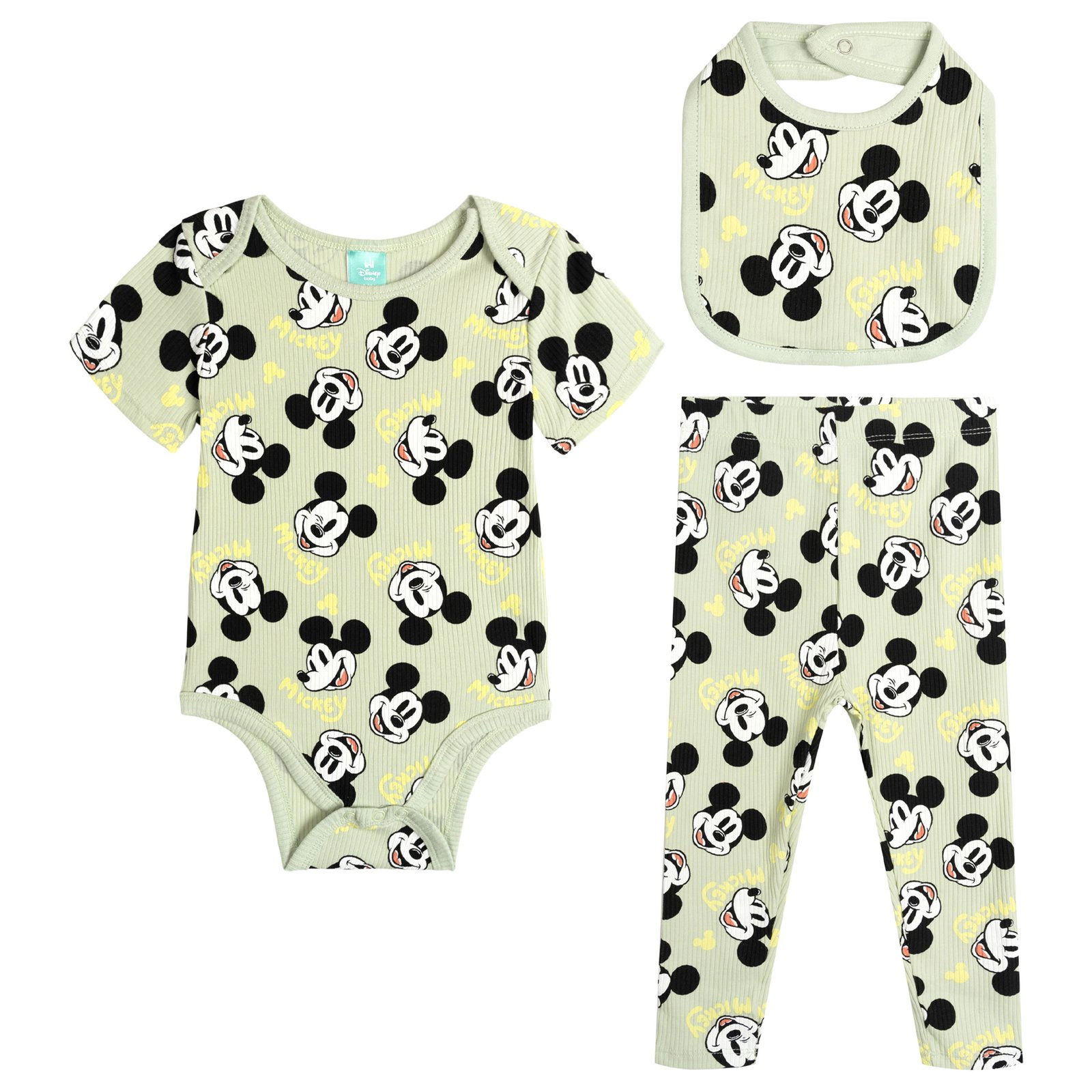 Disney Baby Boys' Bodysuit Pants and Bib Set