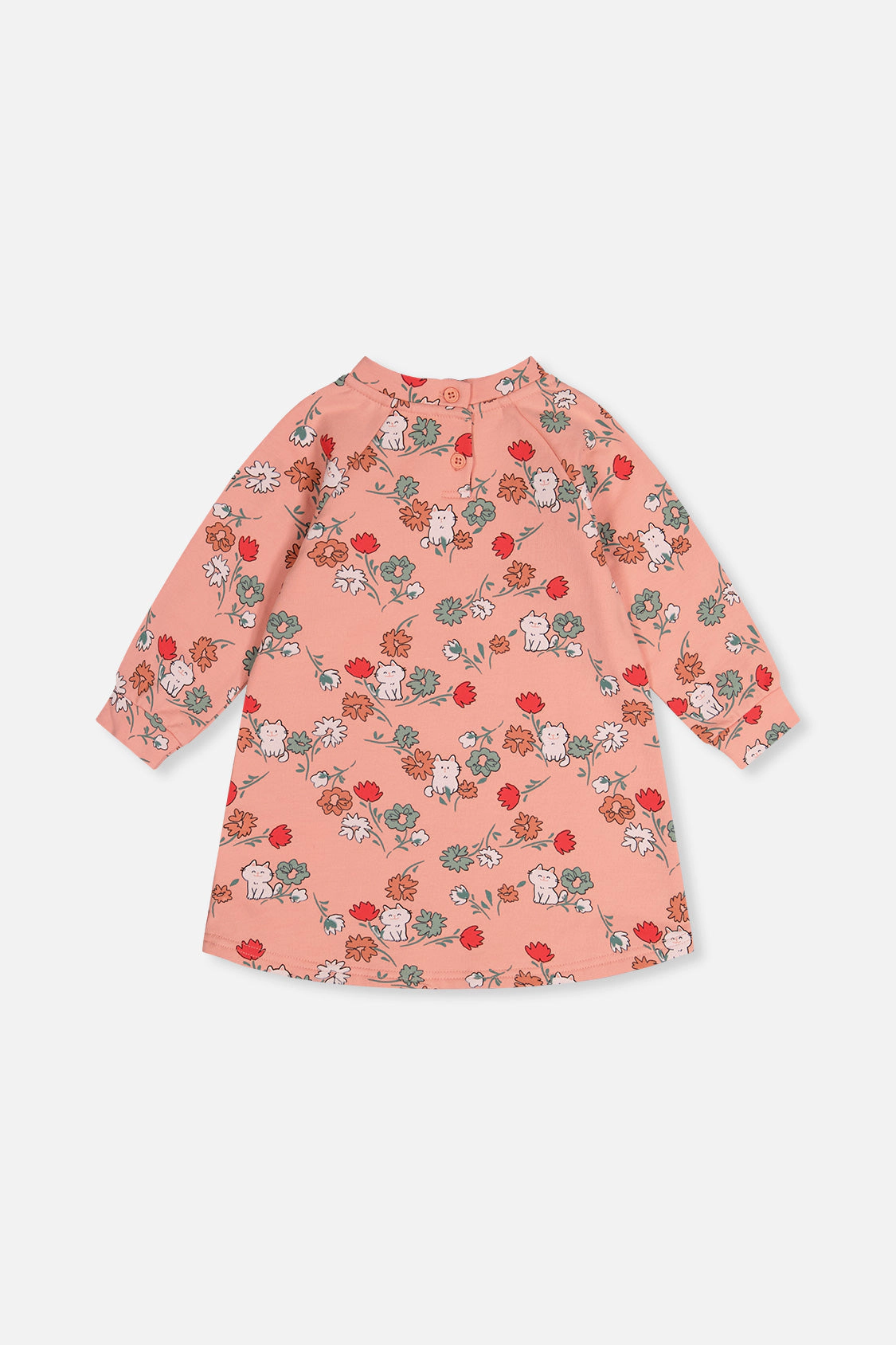 Deux par Girls Cat Print French Terry Dress