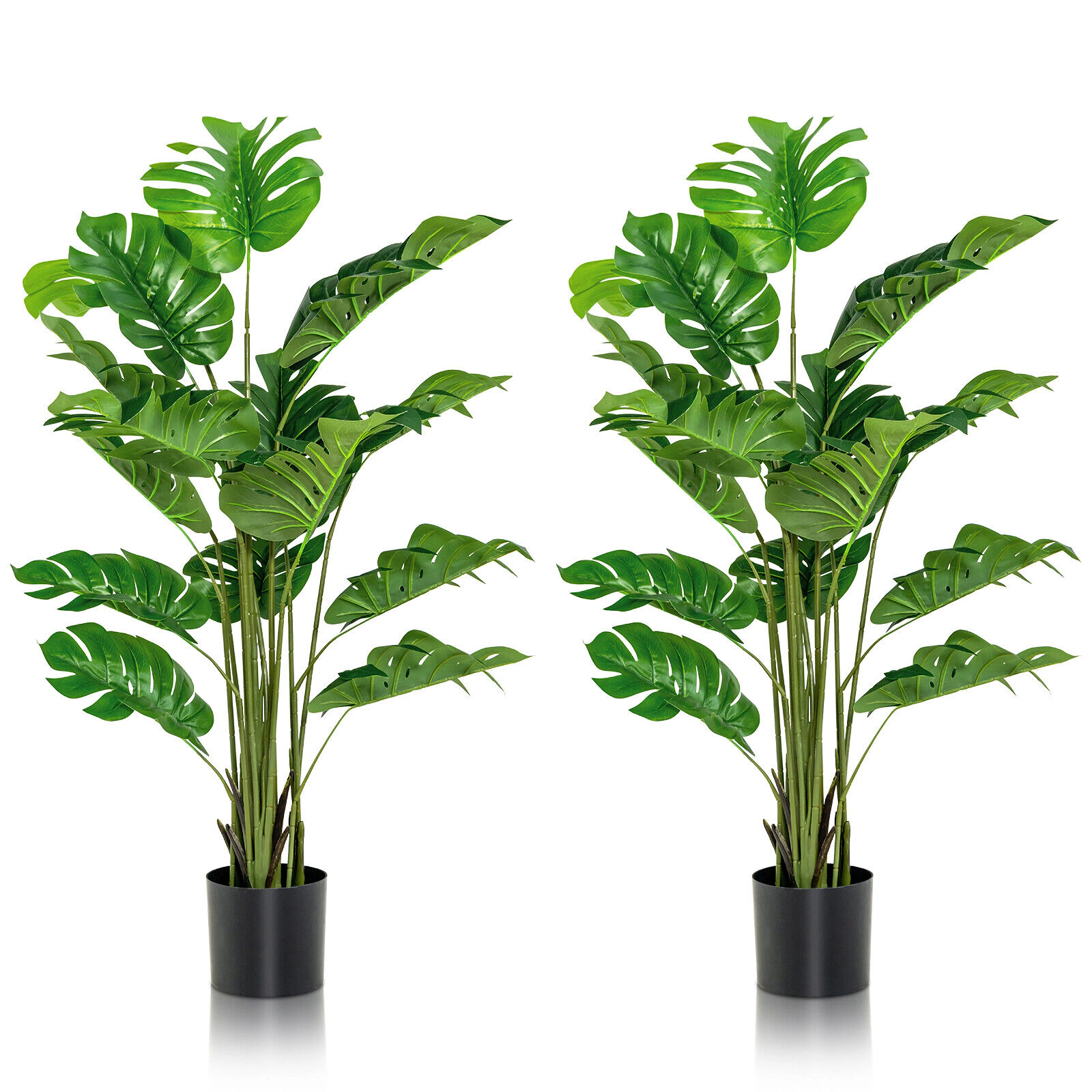Slickblue 5-Ft Artificial Set of 2 Tropical Tree with Pot for Indoor Home Office Decor