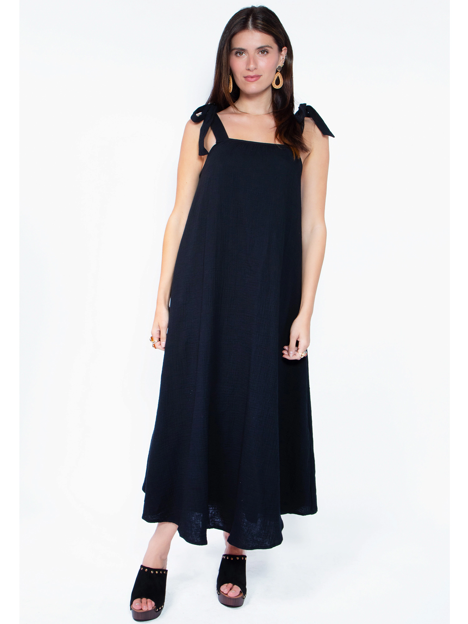 JESS by Meiko Women's Square Collar Sleeveless Relaxed Fit Summer Maxi Tent Dress