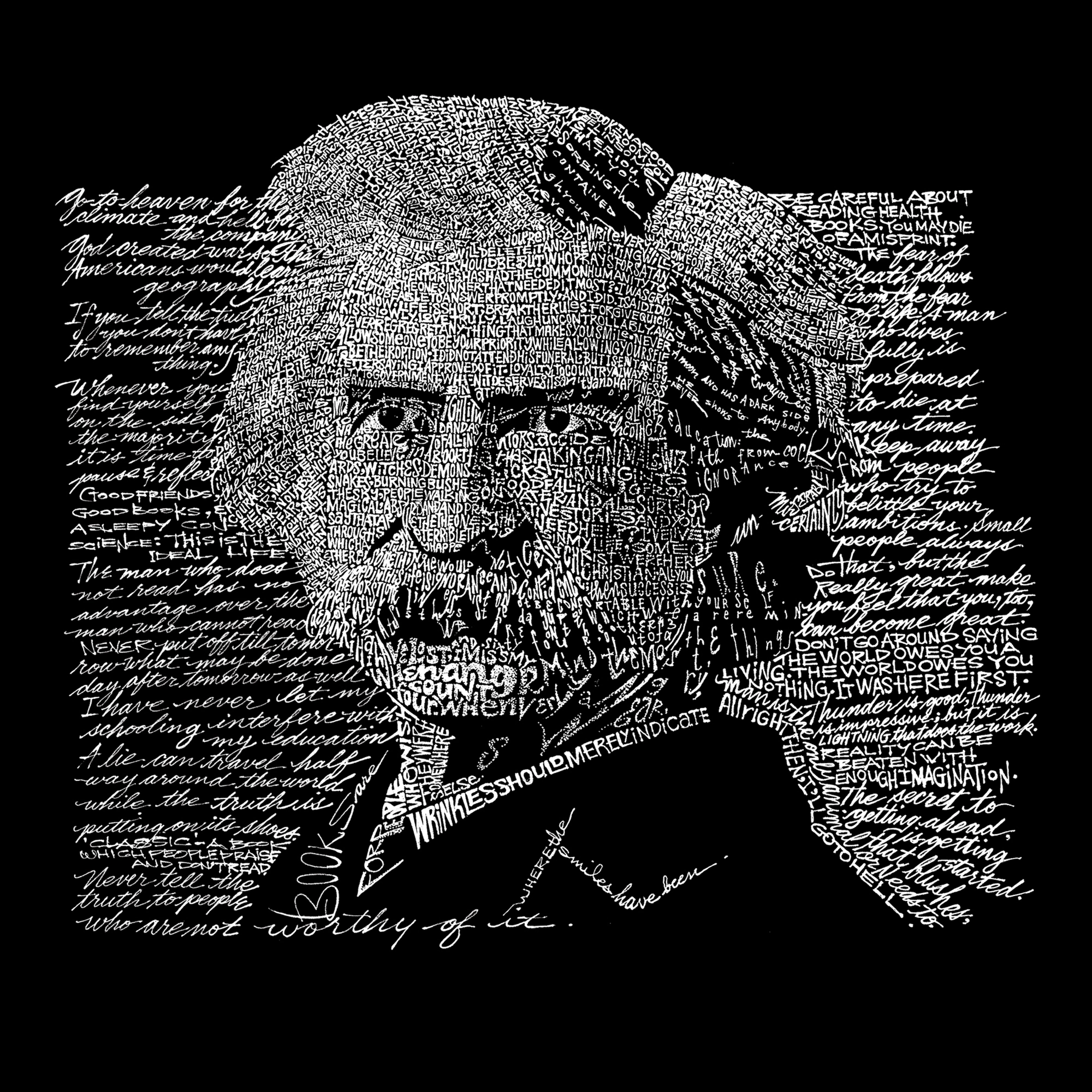 LOS ANGELES POP Art Men's Cotton/Poly Blend Word T-Shirt - Mark Twain