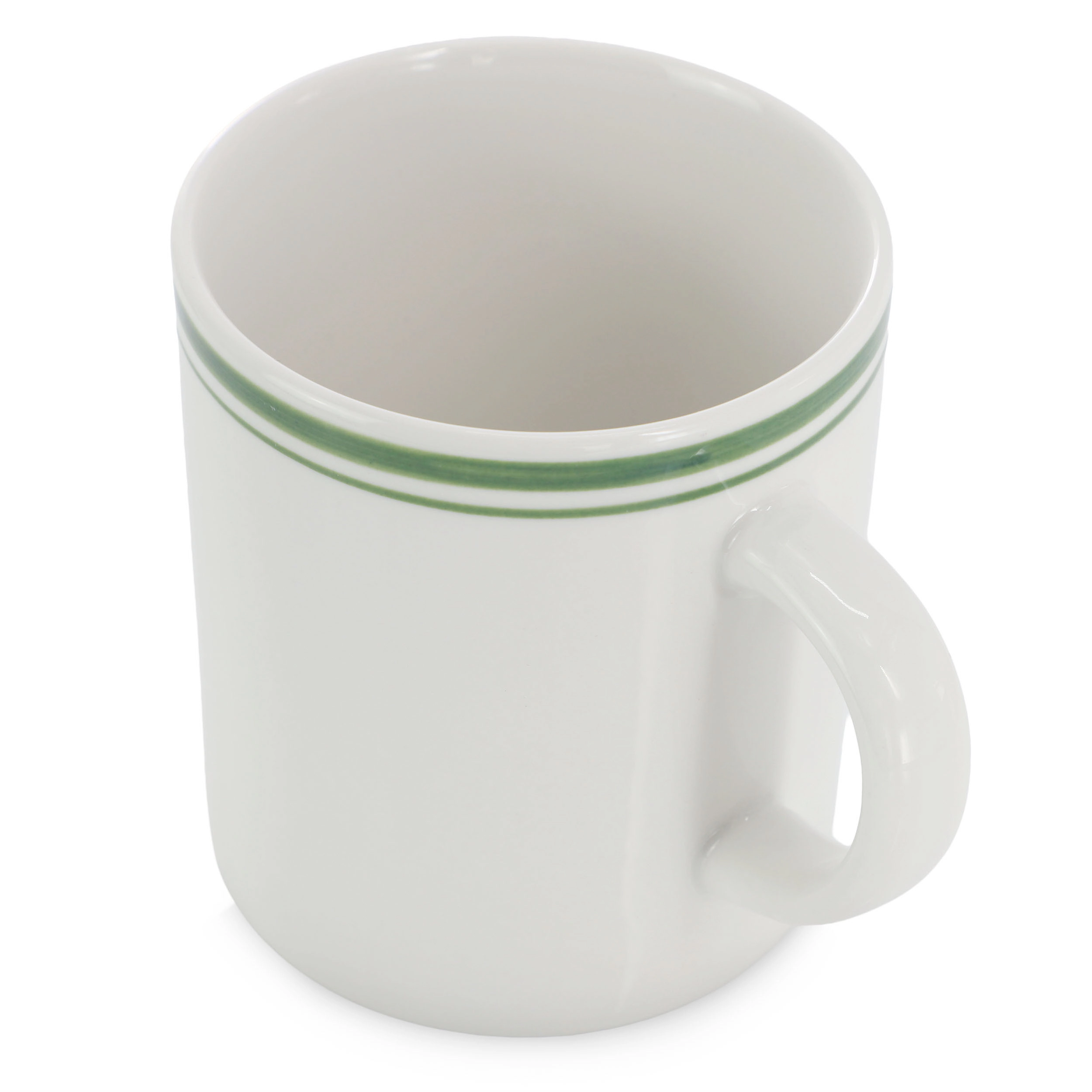 Gibson Homewares Hometown Diner 8-Piece Set 16 Ounce Green Banded Mug