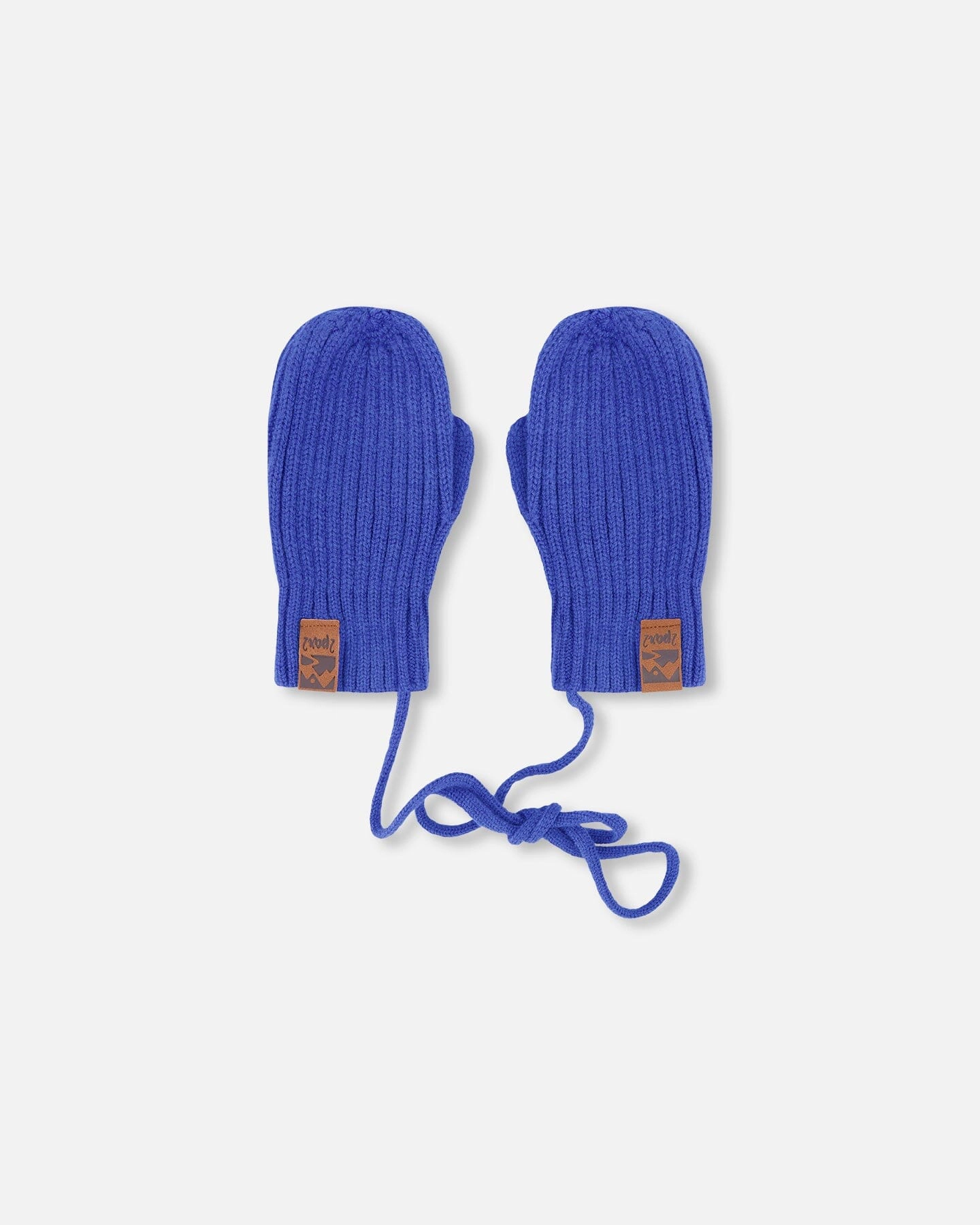 Deux par Deux Boys Ribbed Knit Mittens 18-24m with Cord