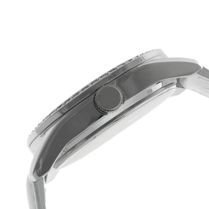 Peugeot Women's White Watch 40mm Bold Crystal Bezel Leather Strap
