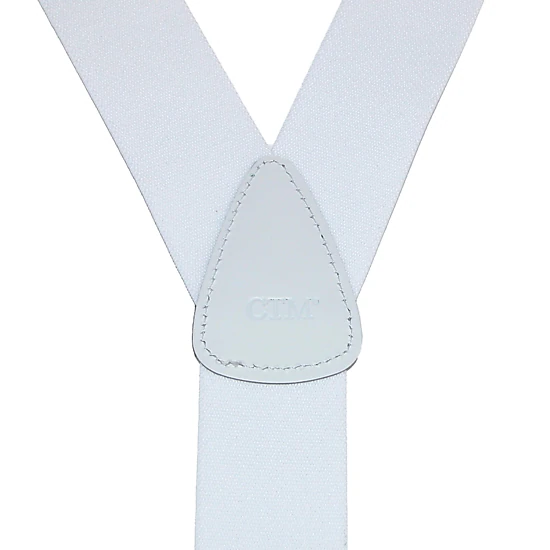 CTM® Men's Big & Tall Elastic Button End Dress Suspenders w Silver Hardware