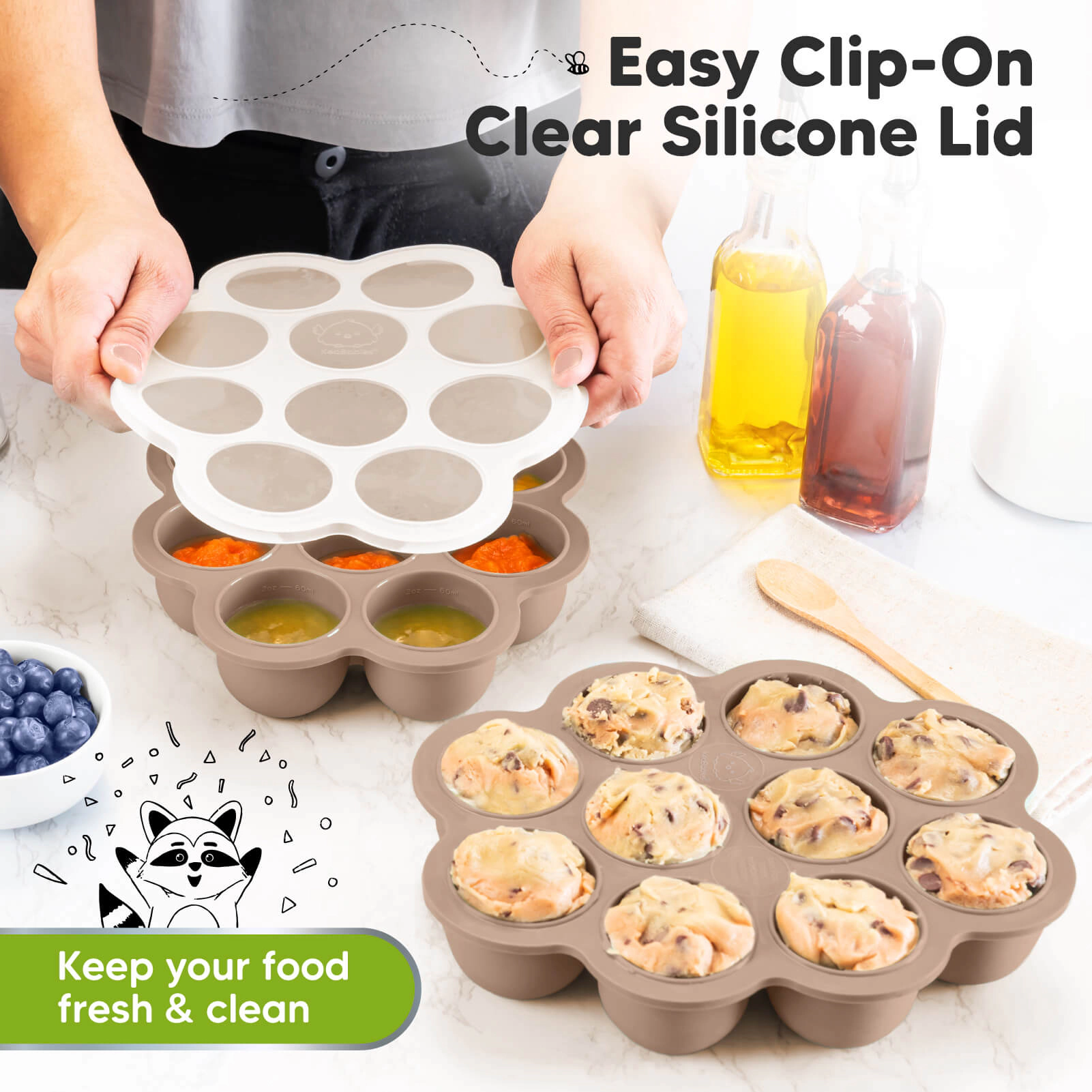 KeaBabies Prep Silicone Baby Food Tray for Boys, Girls