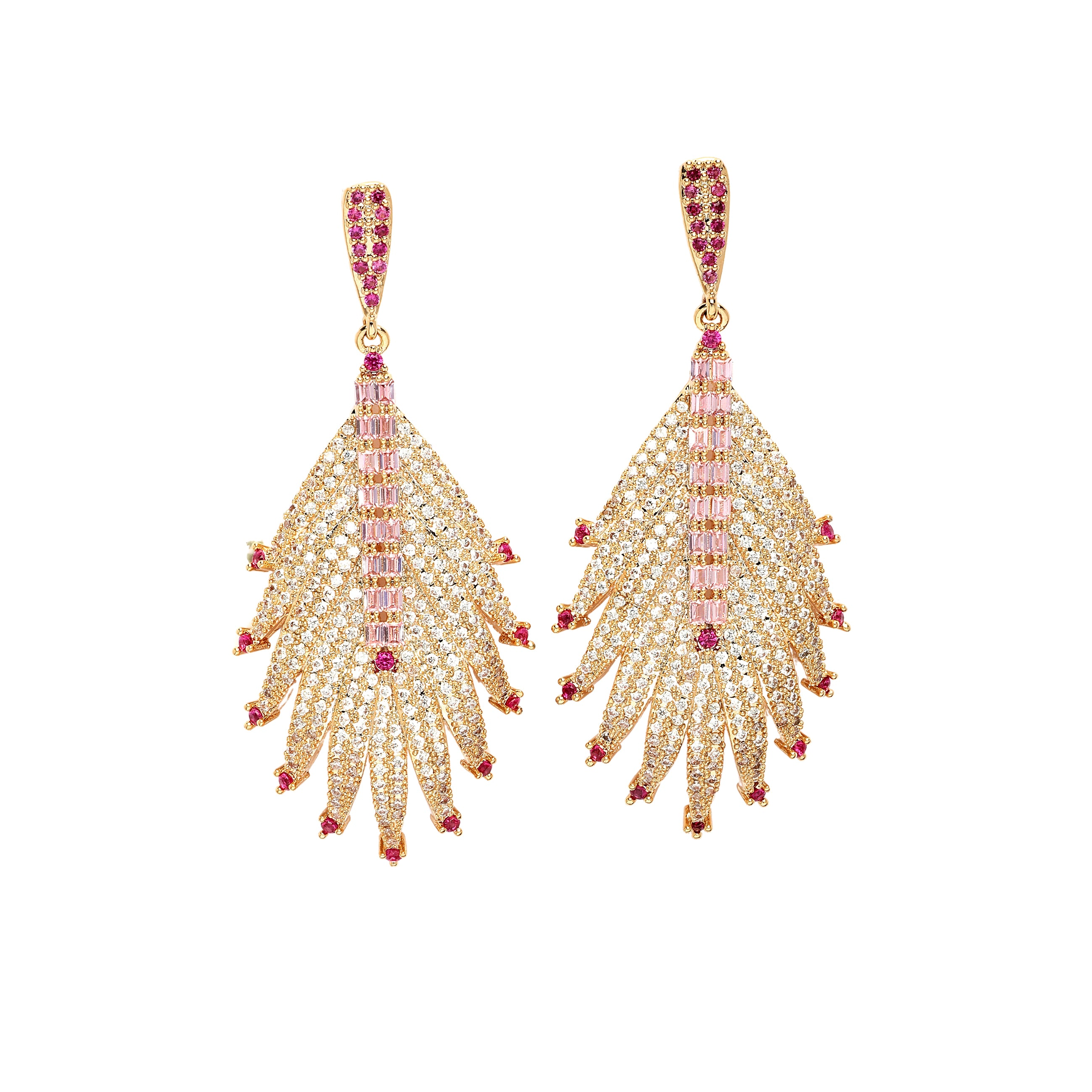 AGP PARIS Womens Diva Leaves Drop Earrings