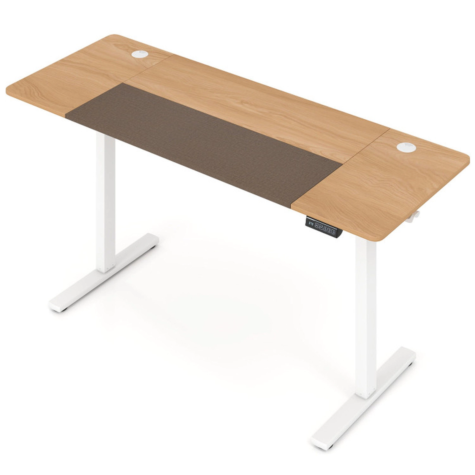 SUGIFT Natural and White Electric Standing Desk, Adjustable Height, Quiet Motor