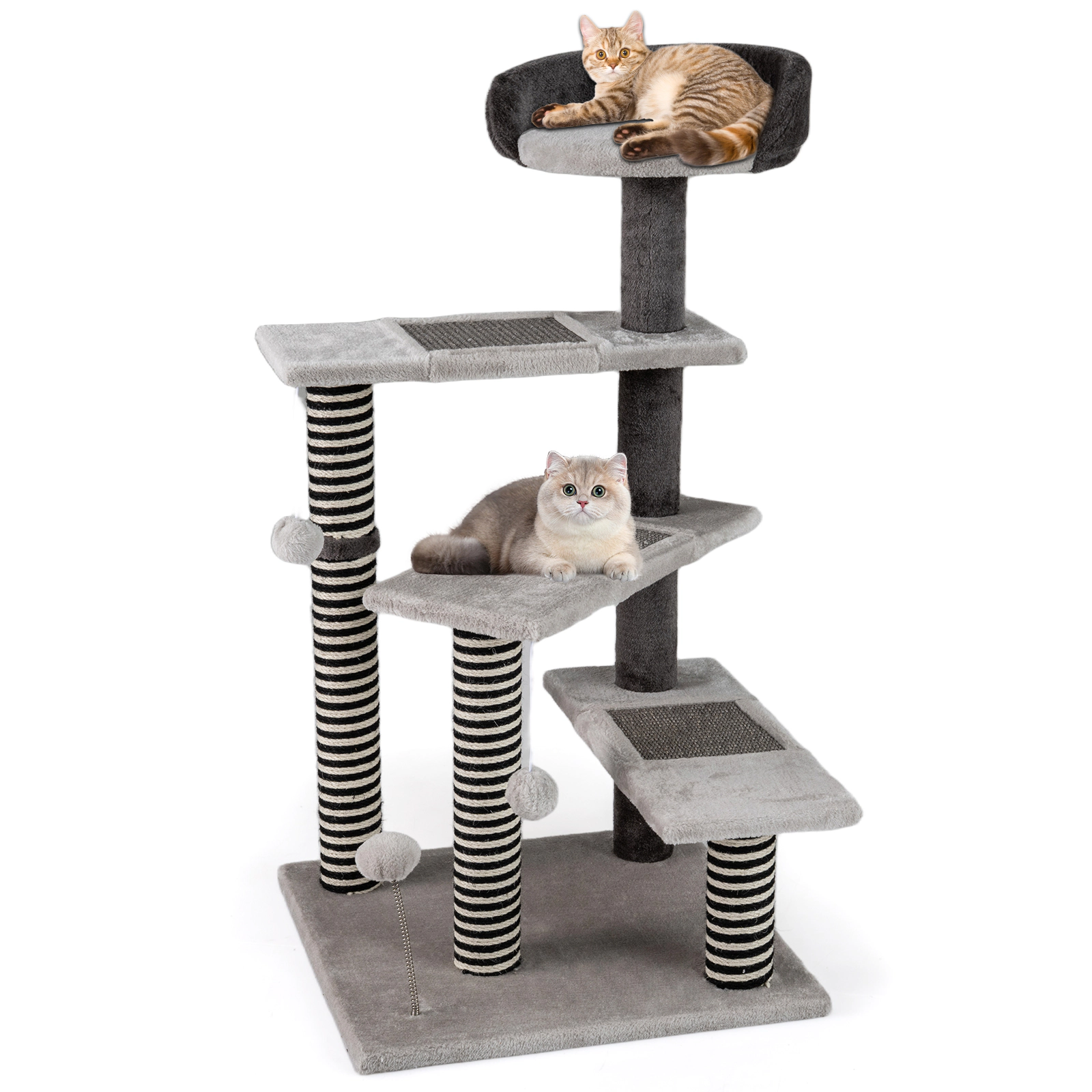 LJG 93 CM Tall Cat Tree Kitten Tower with Sisal and Jute Scratching Posts