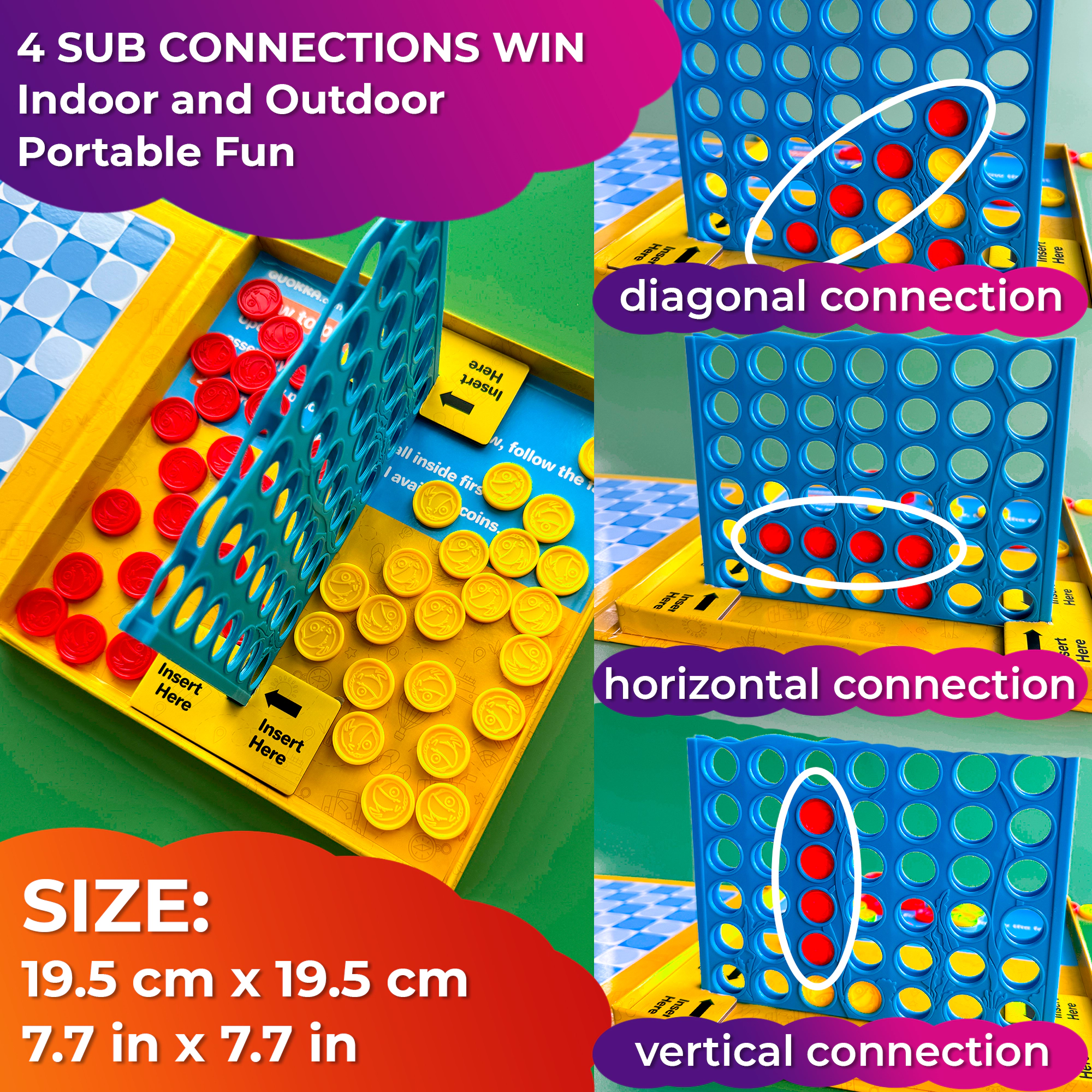 QUOKKA Magnetic Travel Games for Kids Ages 3-5, Portable Activity Set with Game Board and Pieces