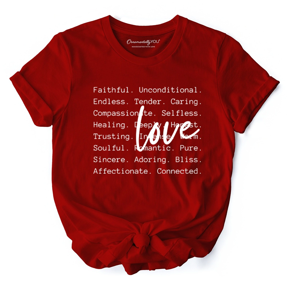 OrnamentallyYou Womens Love Definition Words Minimalist Valentine T-Shirt