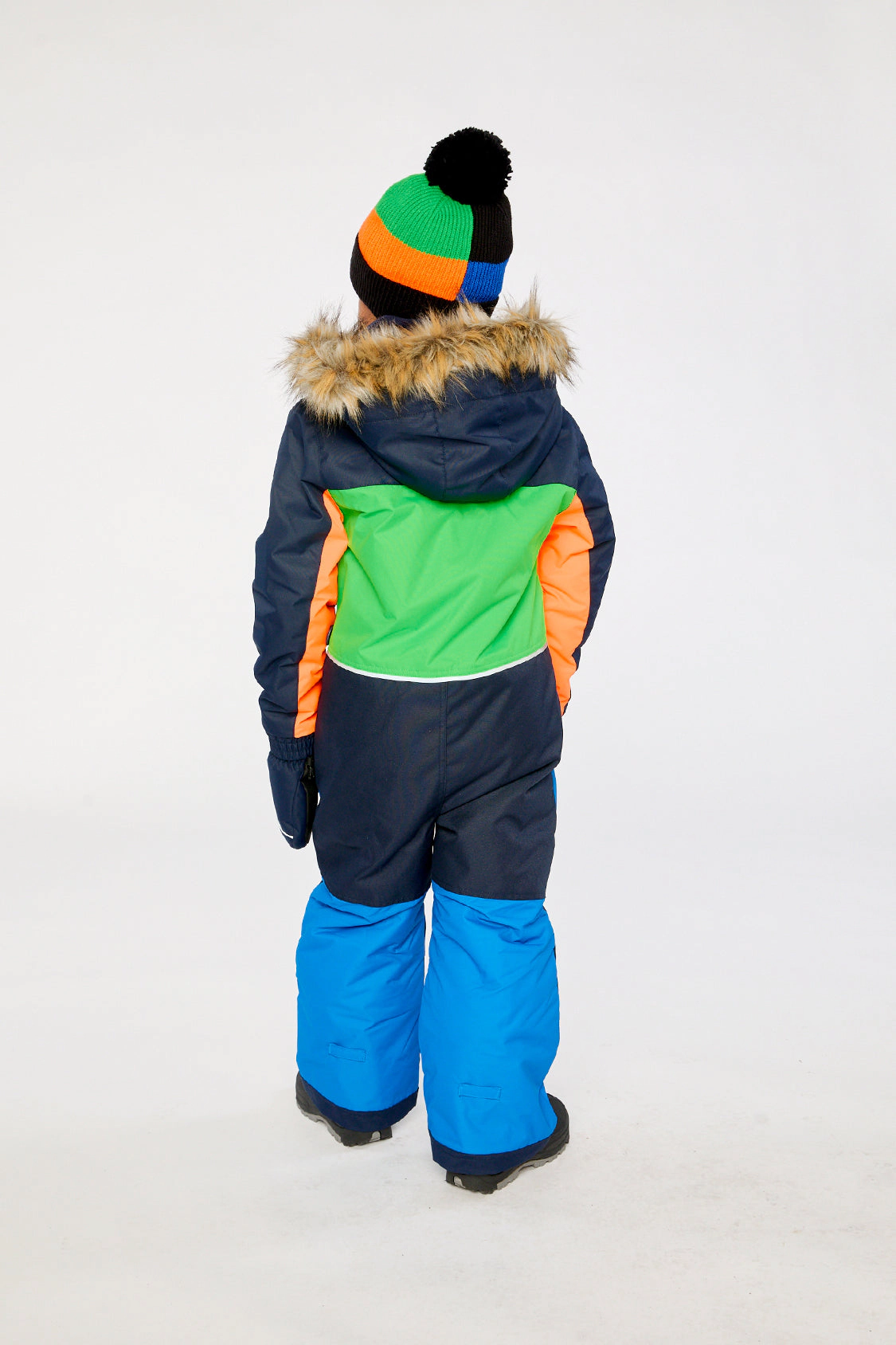 Deux par Boys Colorblock One Piece Discover Snowsuit with Detachable Hood
