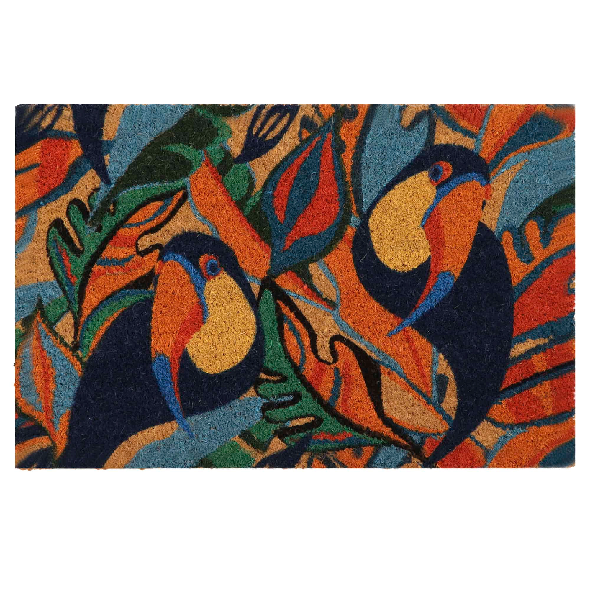 Evideco French Home Goods Multicolor Toucans Coir Doormat 24 x 16 Inches