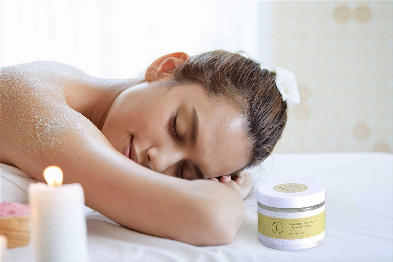 Lizush  Grapefruit Body Salt Scrub - 9 oz moisturizing citrus exfoliant