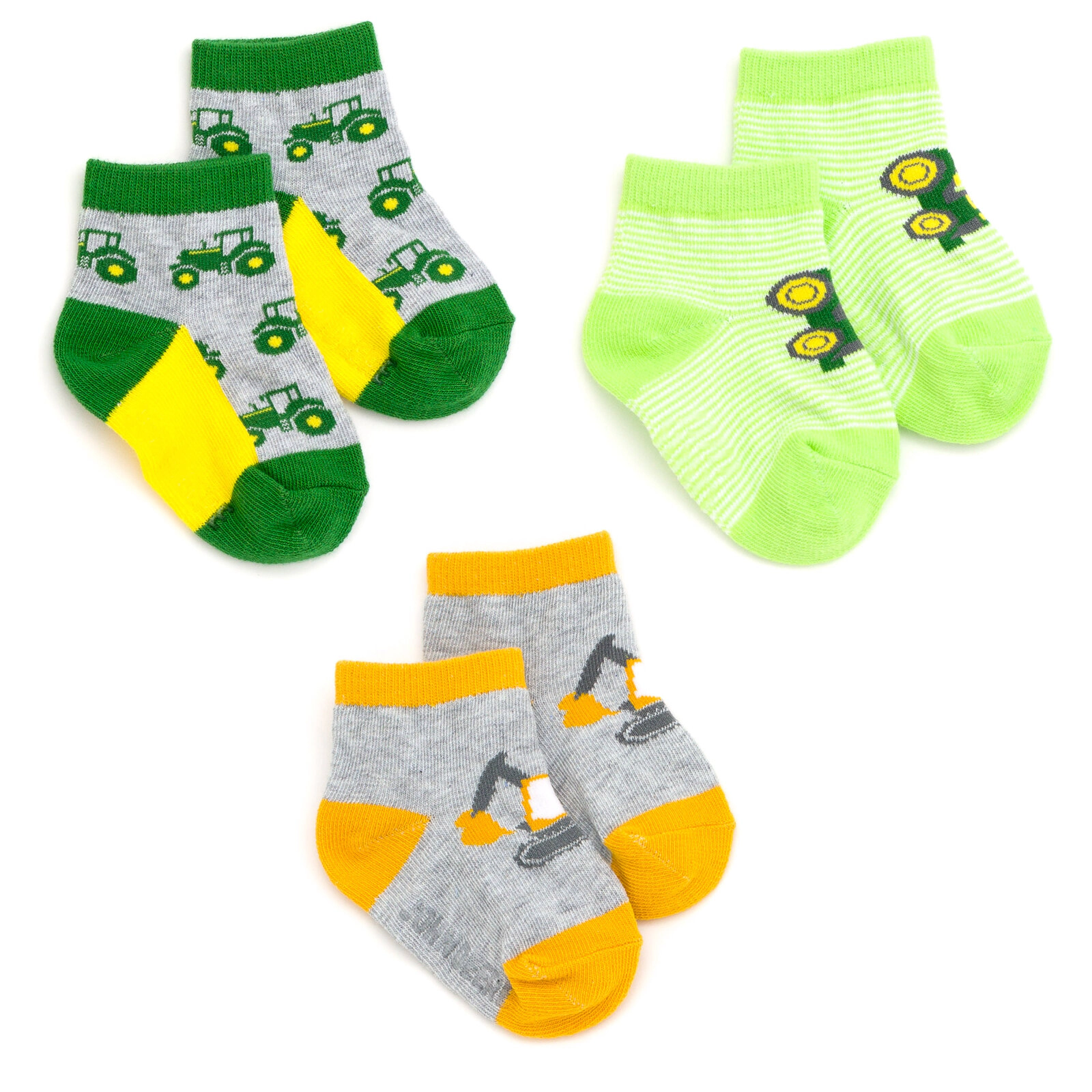 John Deere Baby Boys' Non-Slip Grip 3-Pack Ankle Socks