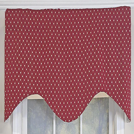RLF Home Passat Cornice 100% Cotton Rod Pocket  Window Valance 50" x 17" Red