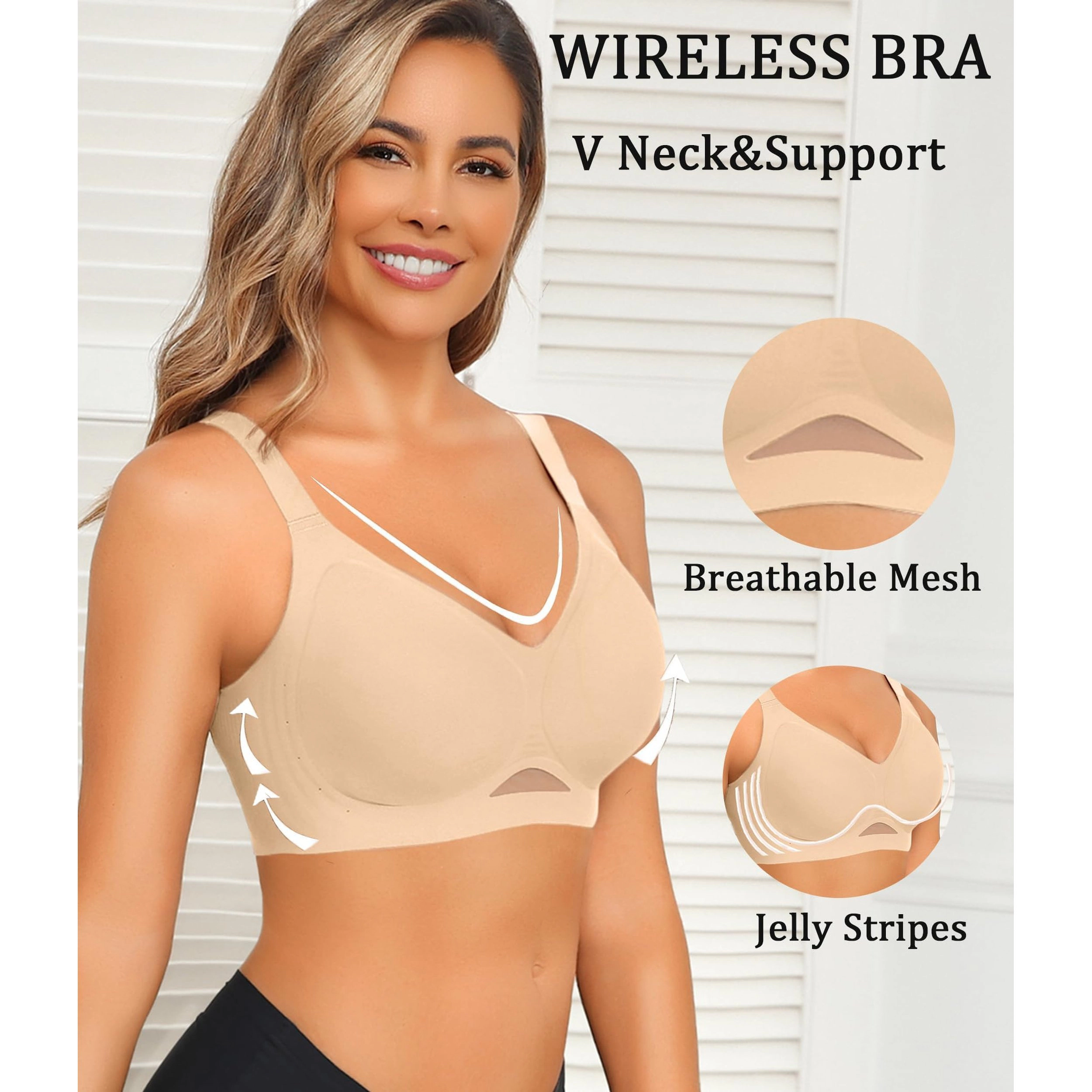 Avidlove Women's Seamless Wireless Full Coverage Padded Bra