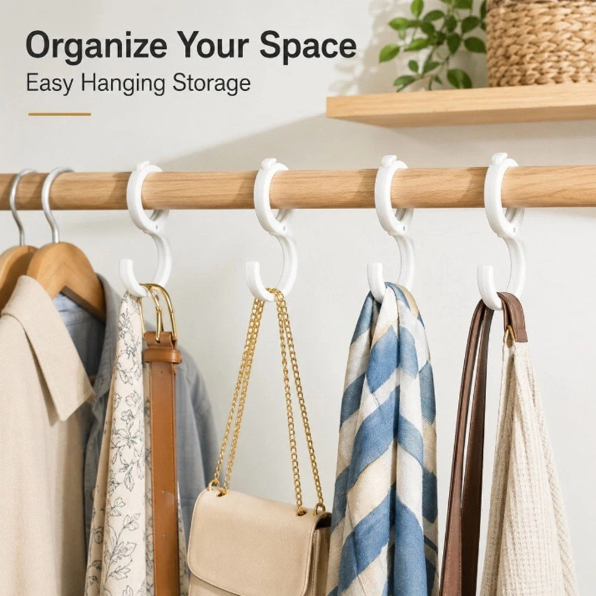 Home Collection Pack of 10 Table Edge Clip Hooks Windproof Desk Shelf Hangers