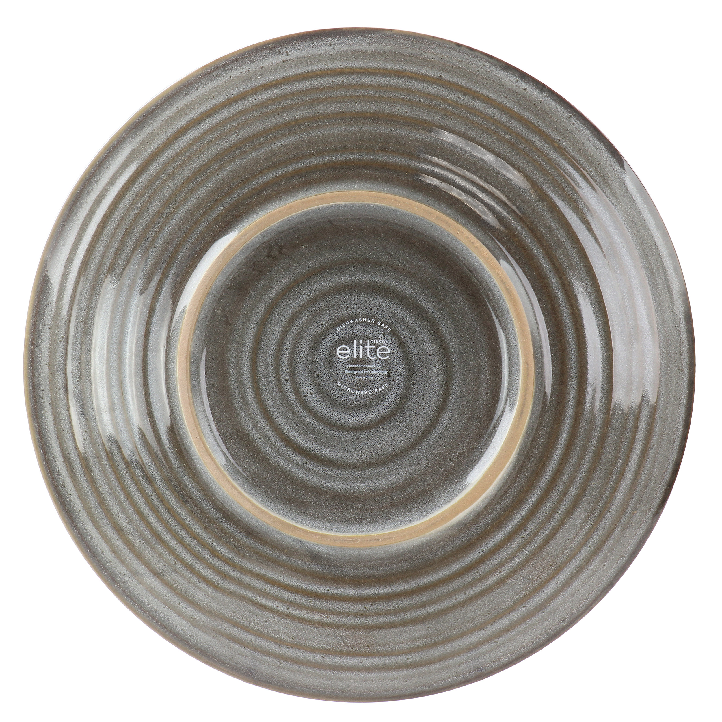 Gibson Elite 12 Piece Dreamweaver Round Earthenware Dinnerware Set in Gray