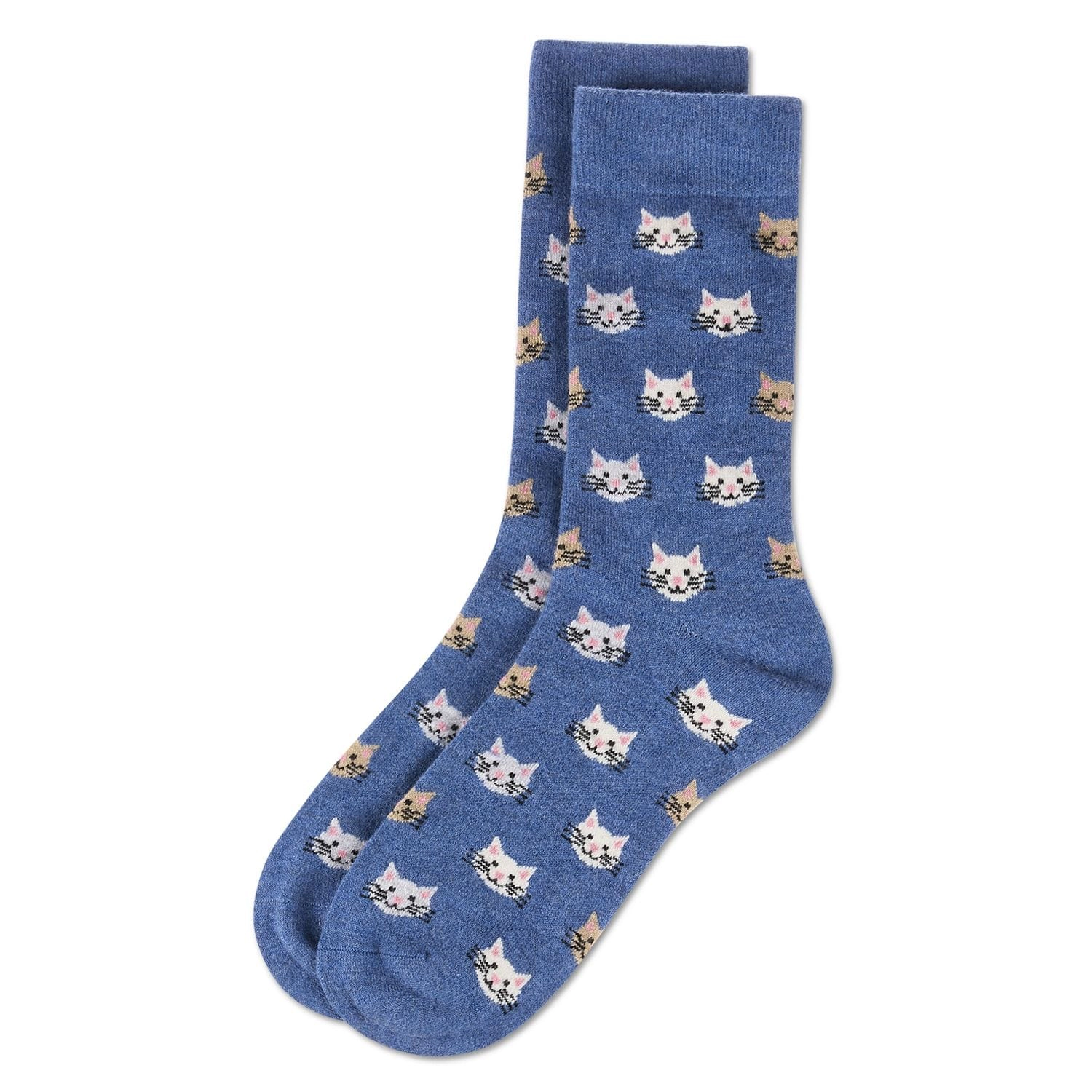 MeMoi Men's Cat Face Cashmere Crew Socks